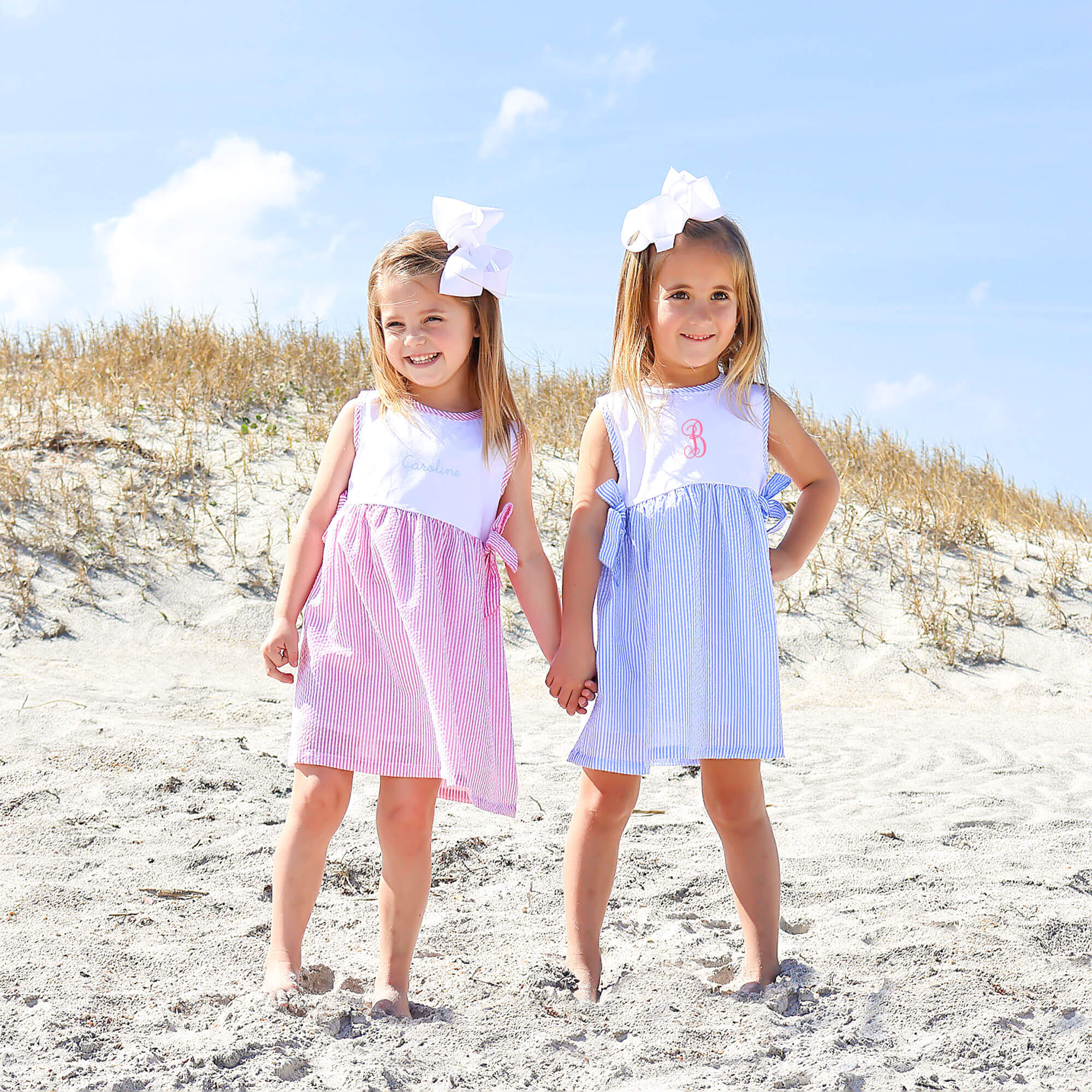 Pink Stripe Seersucker Side Tie Dress - Image 3
