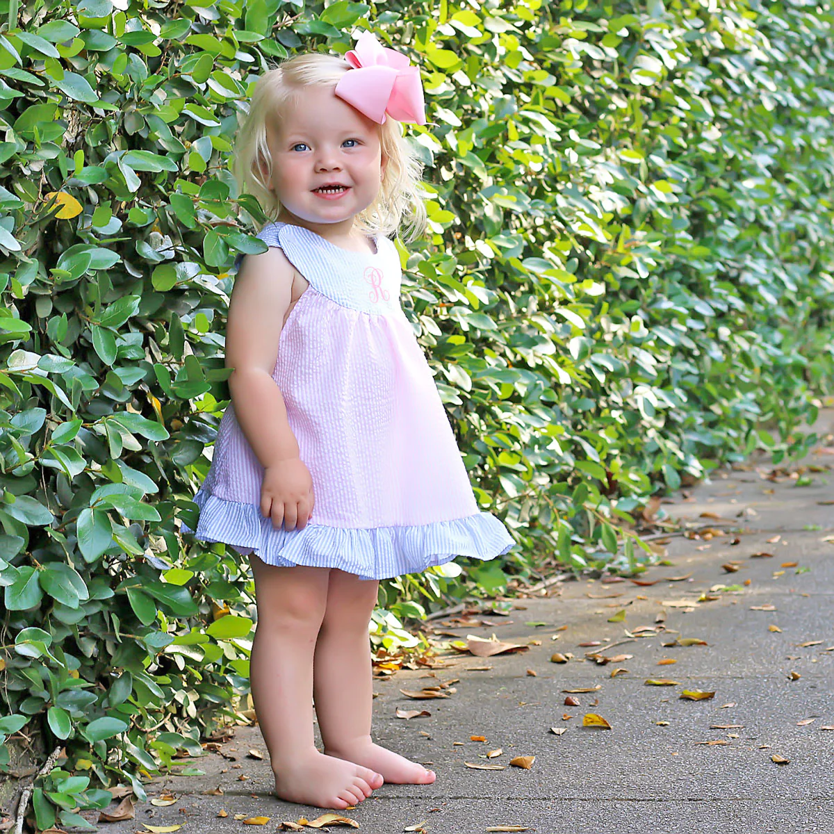 Pink Stripe Seersucker Blythe Bloomer Set - Image 5