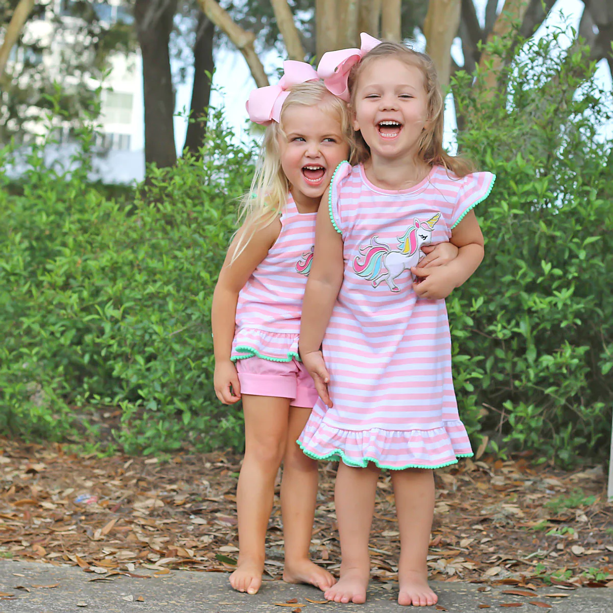 Pink Stripe Unicorn Milly Dress - Image 4
