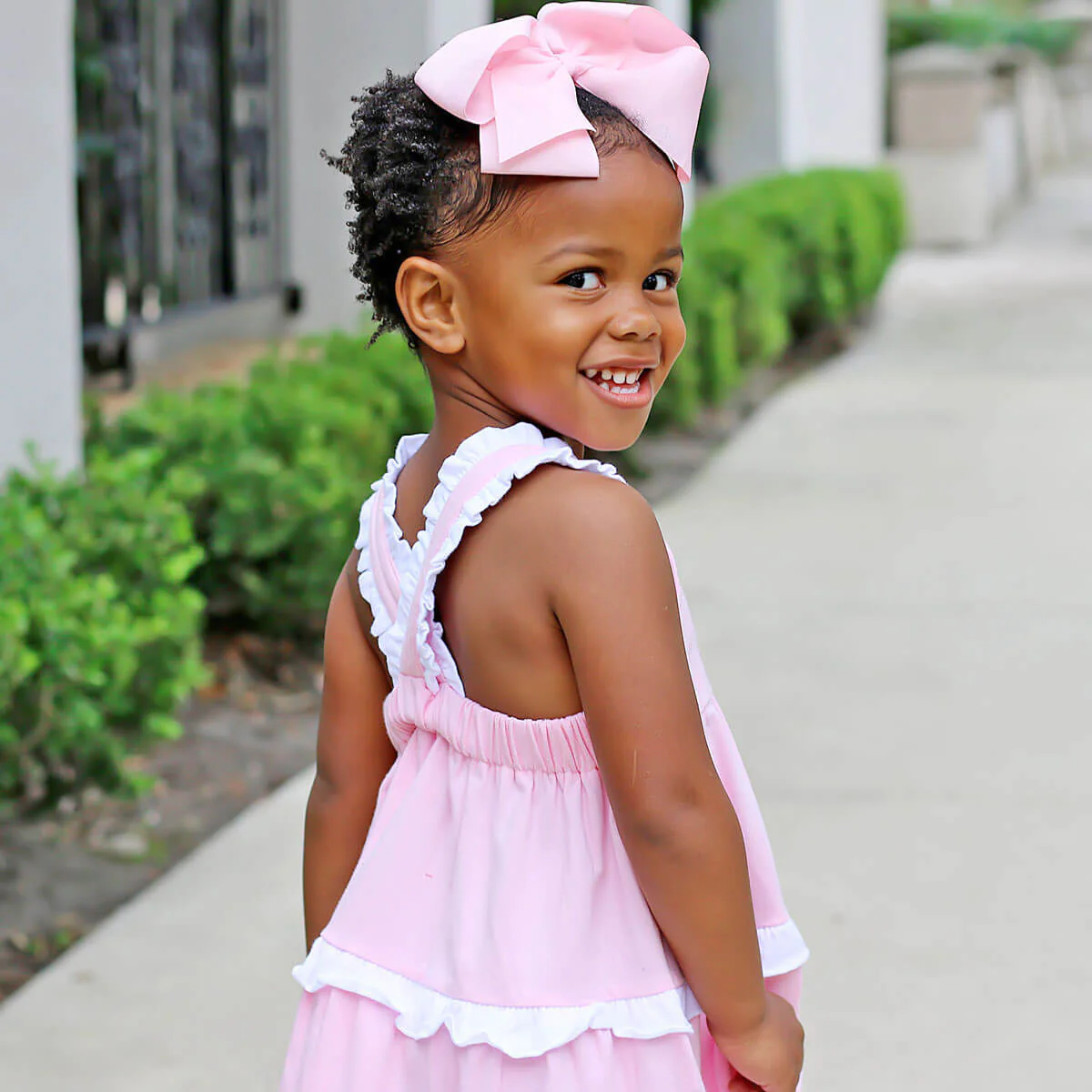 Callie Tiered Ruffle Dress Pink - Image 2
