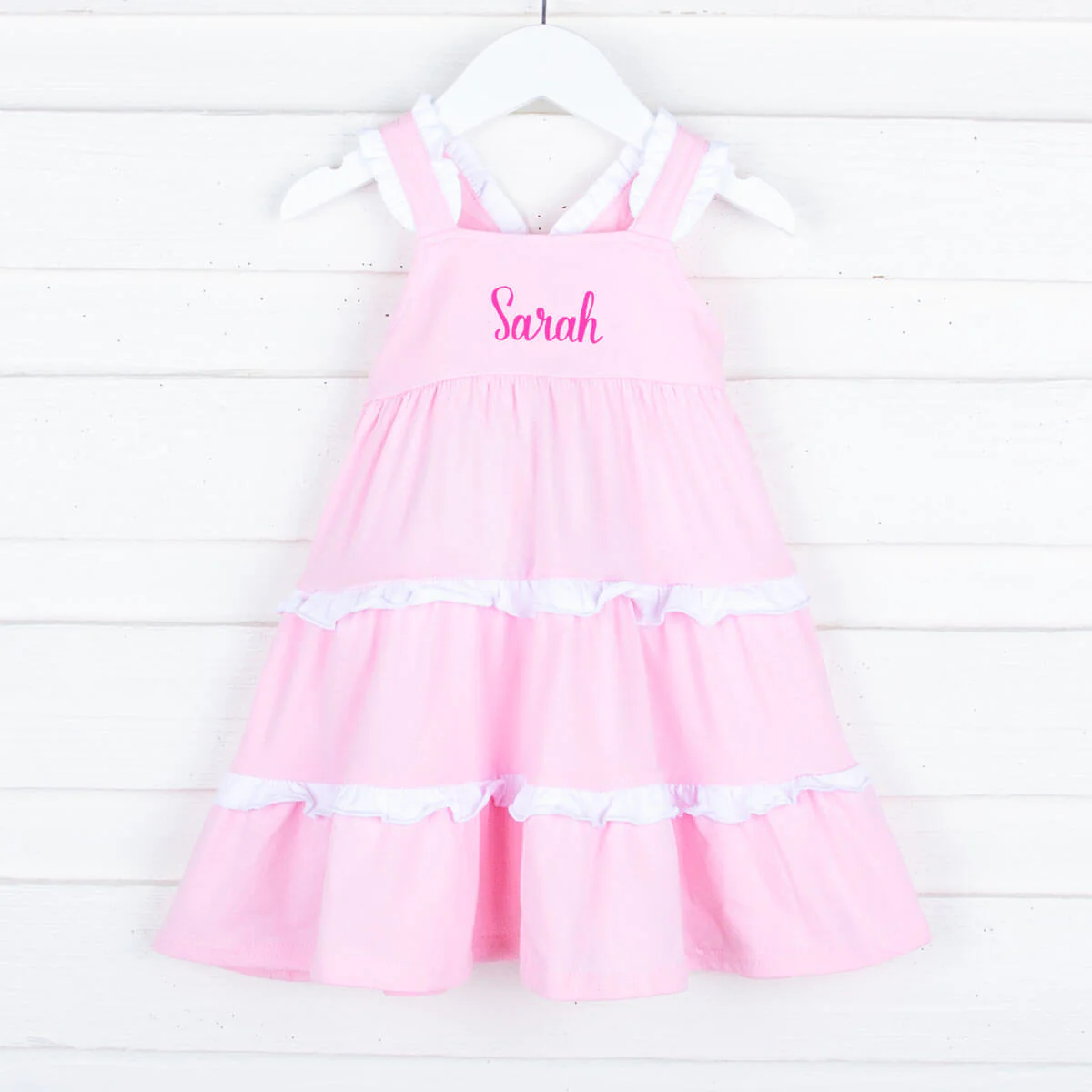 Callie Tiered Ruffle Dress Pink - Image 3