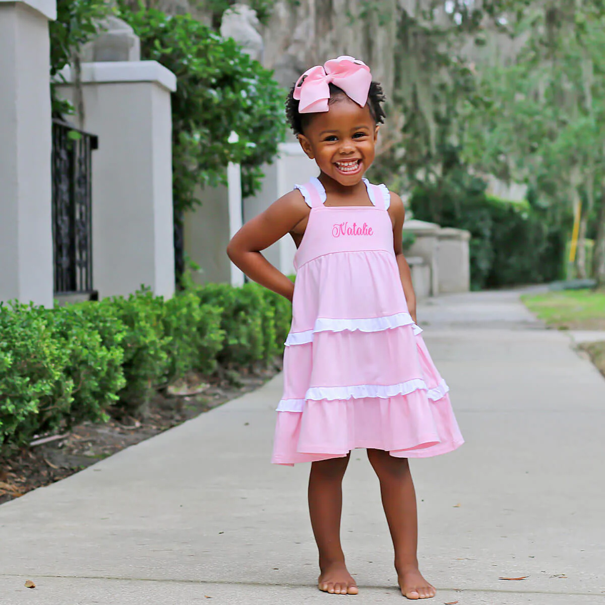 Callie Tiered Ruffle Dress Pink - Image 4
