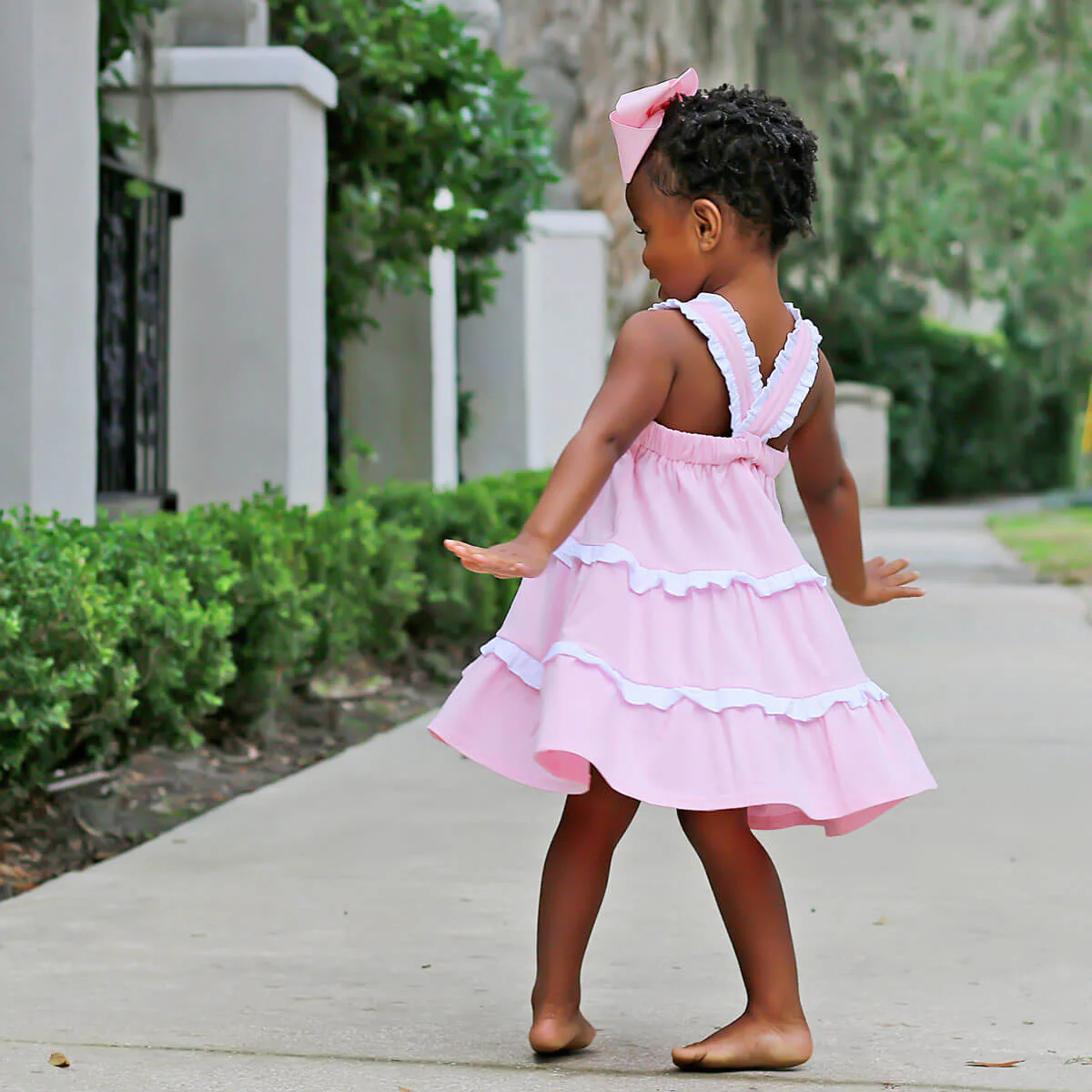 Callie Tiered Ruffle Dress Pink - Image 6