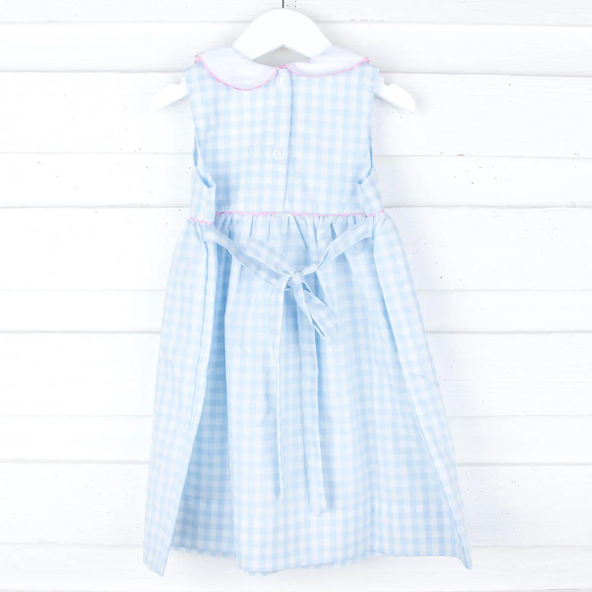 Light Blue Gingham Sleeveless Dress - Image 2