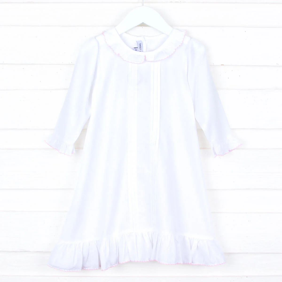 Pink Trim Pleated Nightgown - Image 2