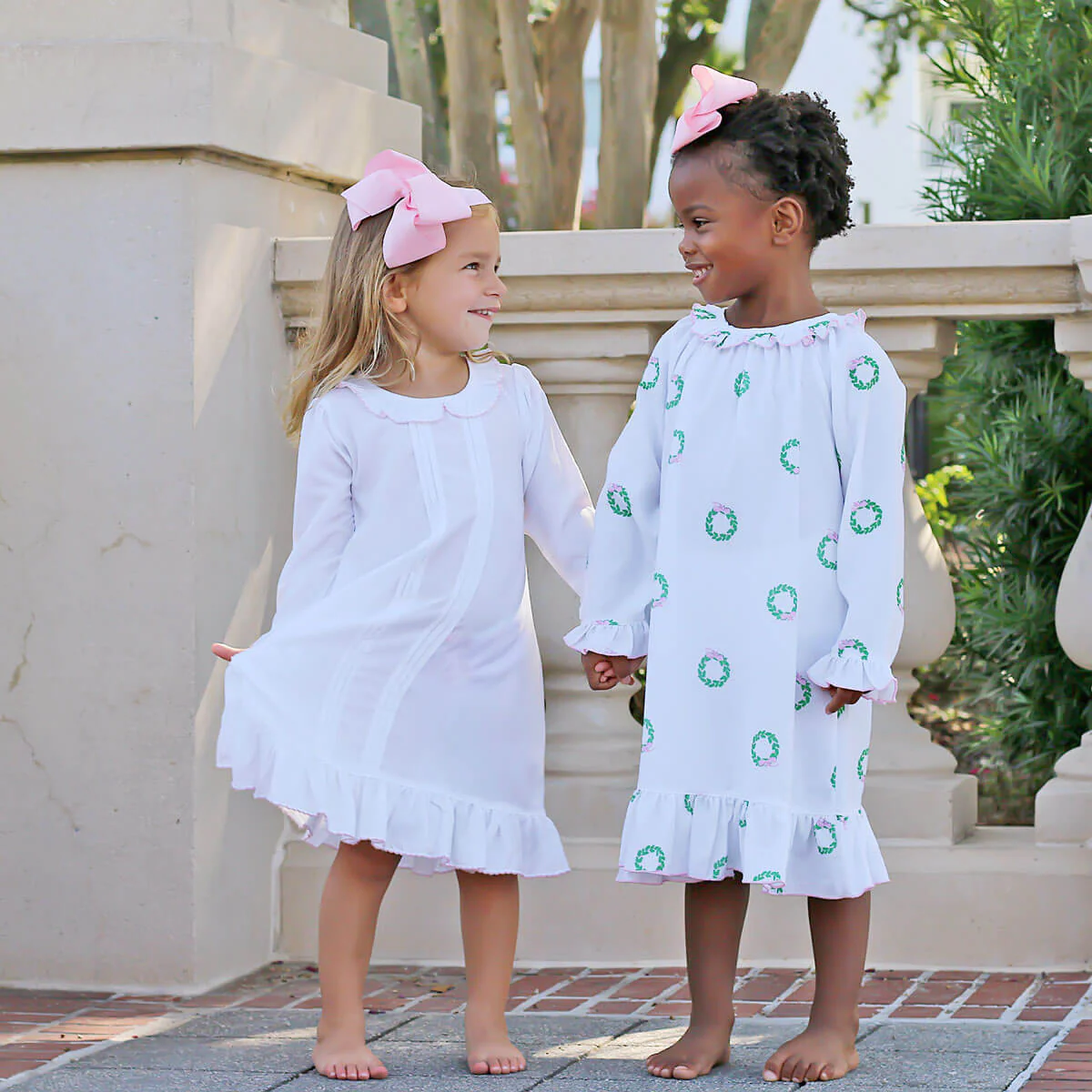 Pink Trim Pleated Nightgown - Image 4