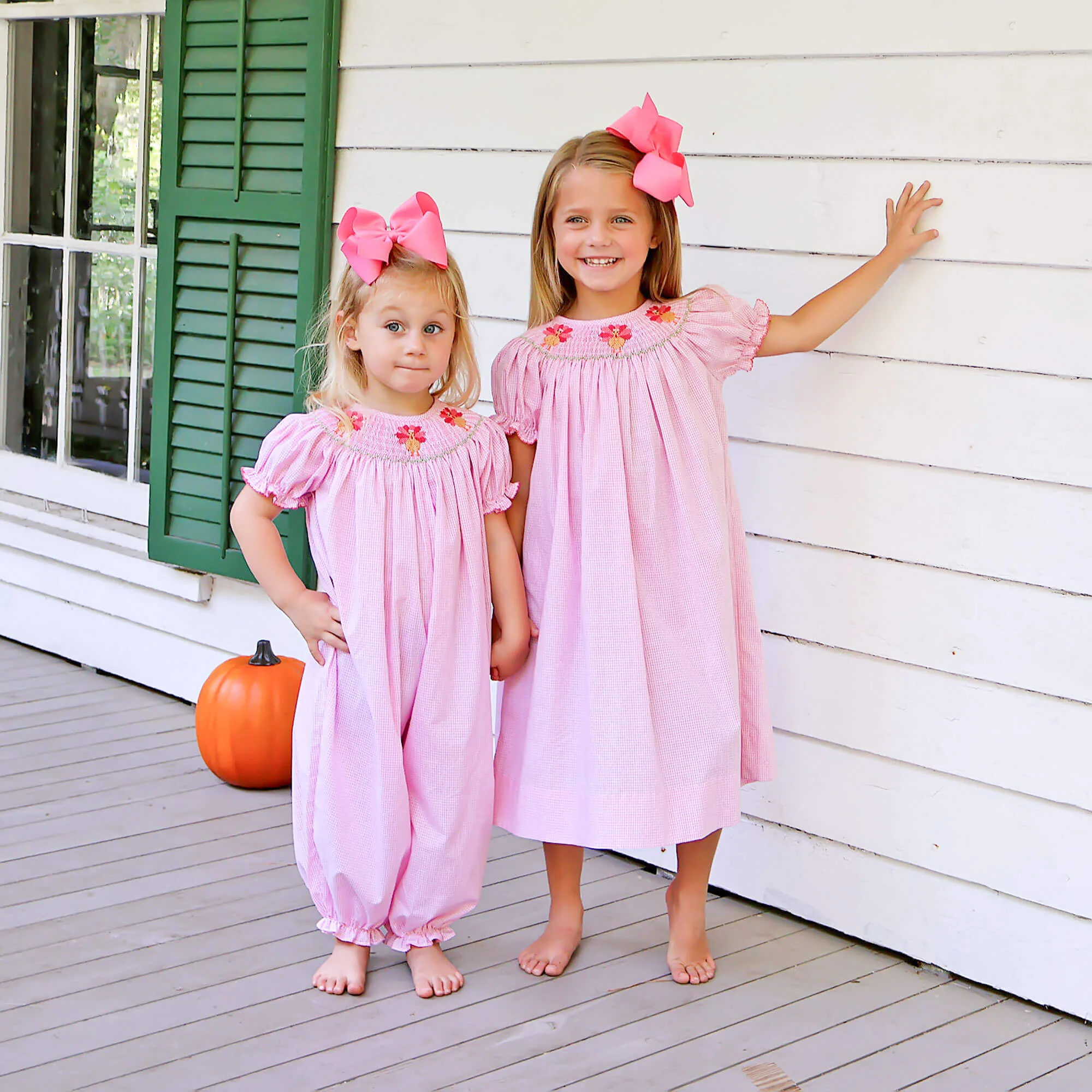 Pink Turkey Smocked Long Bubble - Image 4
