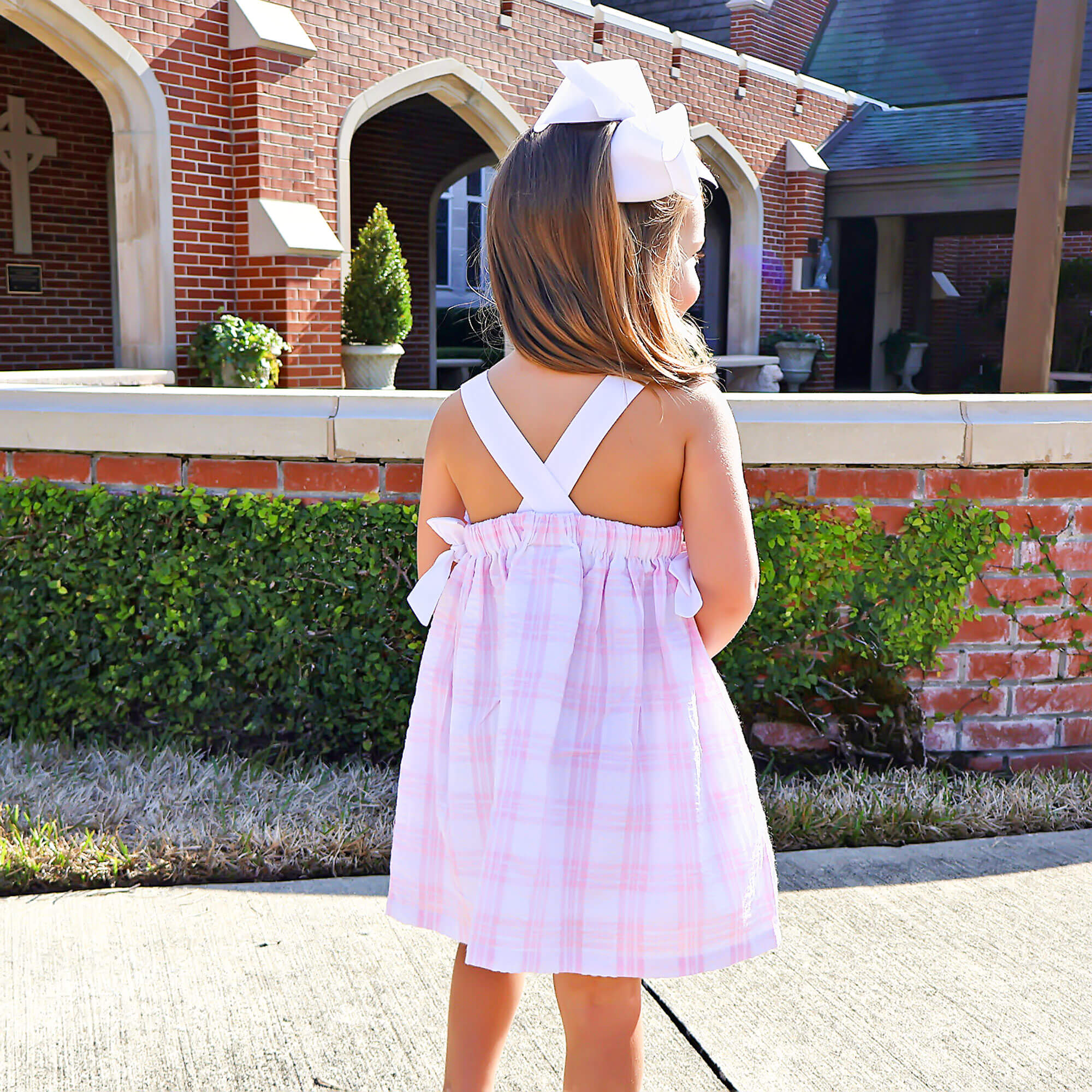 Pink Windowpane Lydia Dress - Image 3
