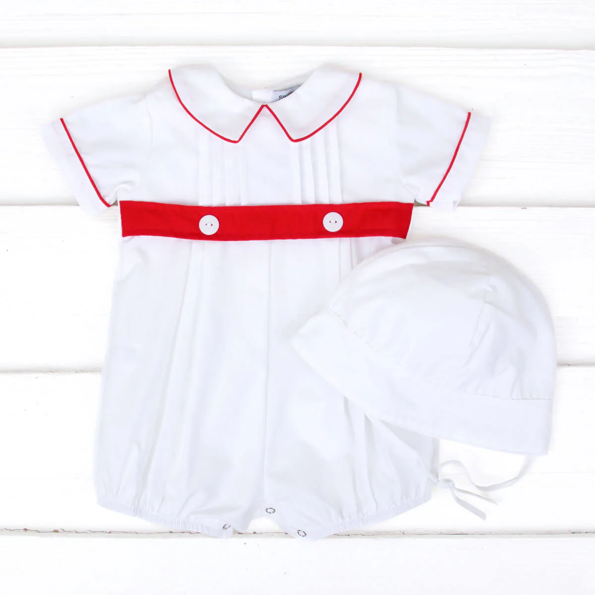 Pleated Collared Red Belted Bubble - Image 2