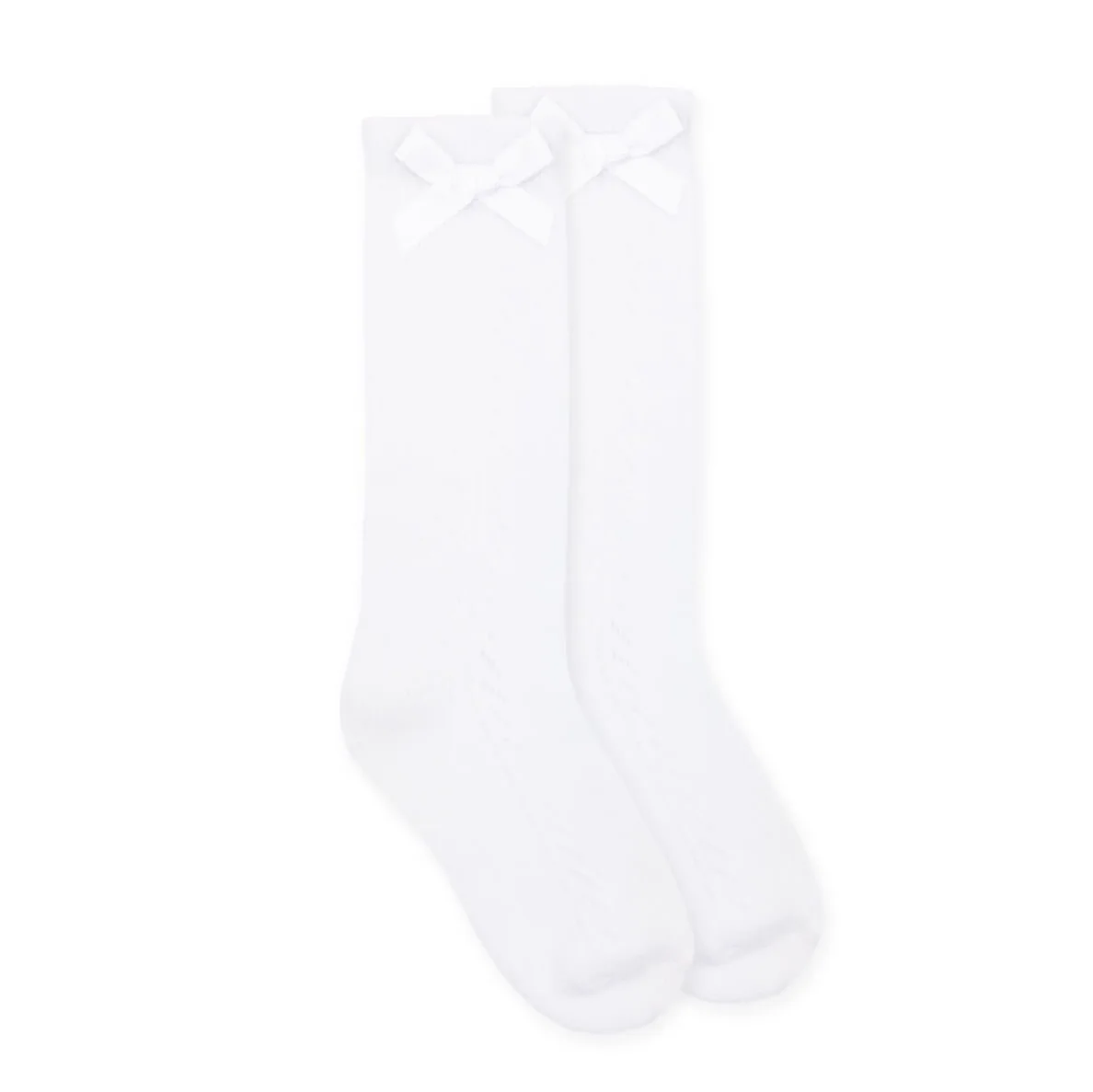 Pointelle Bow Knee High Socks - Image 5
