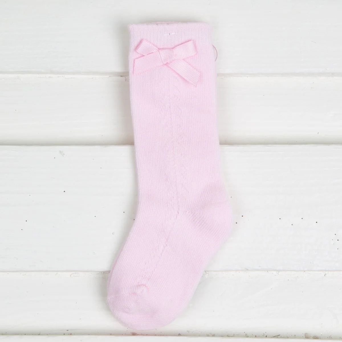 Pointelle Bow Knee High Socks - Image 6