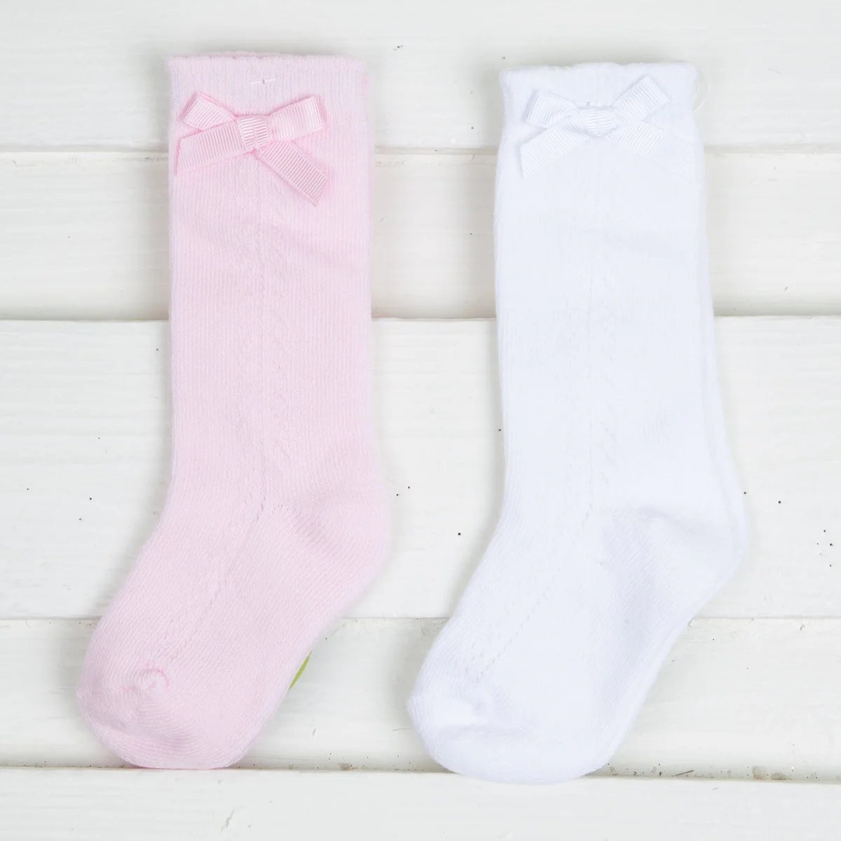 Pointelle Bow Knee High Socks - Image 7