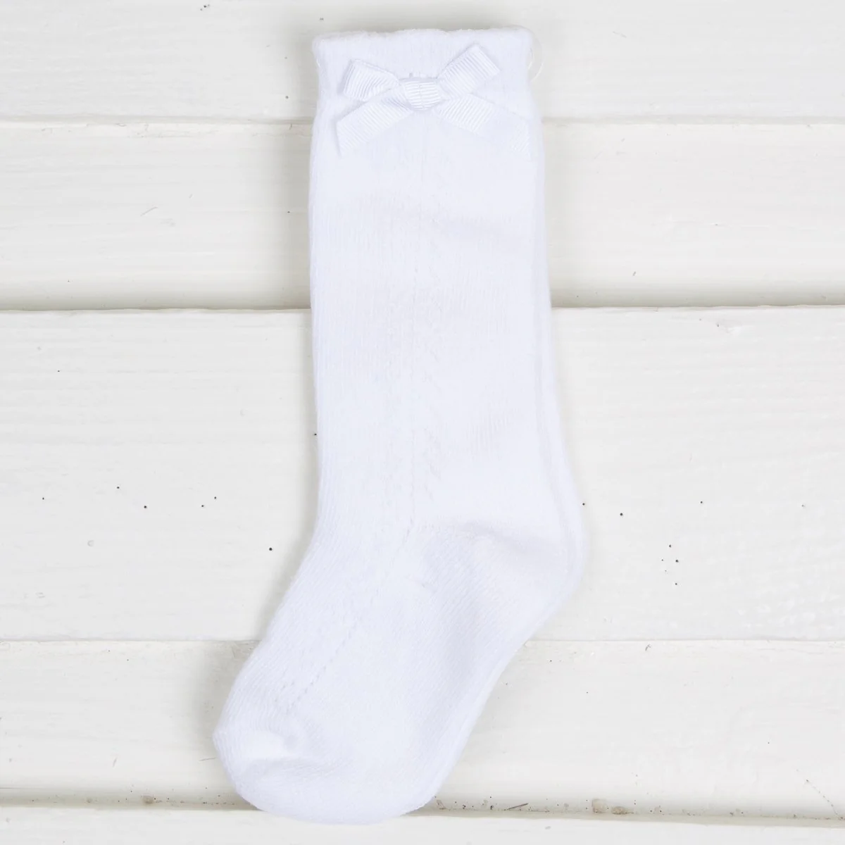 Pointelle Bow Knee High Socks - Image 8