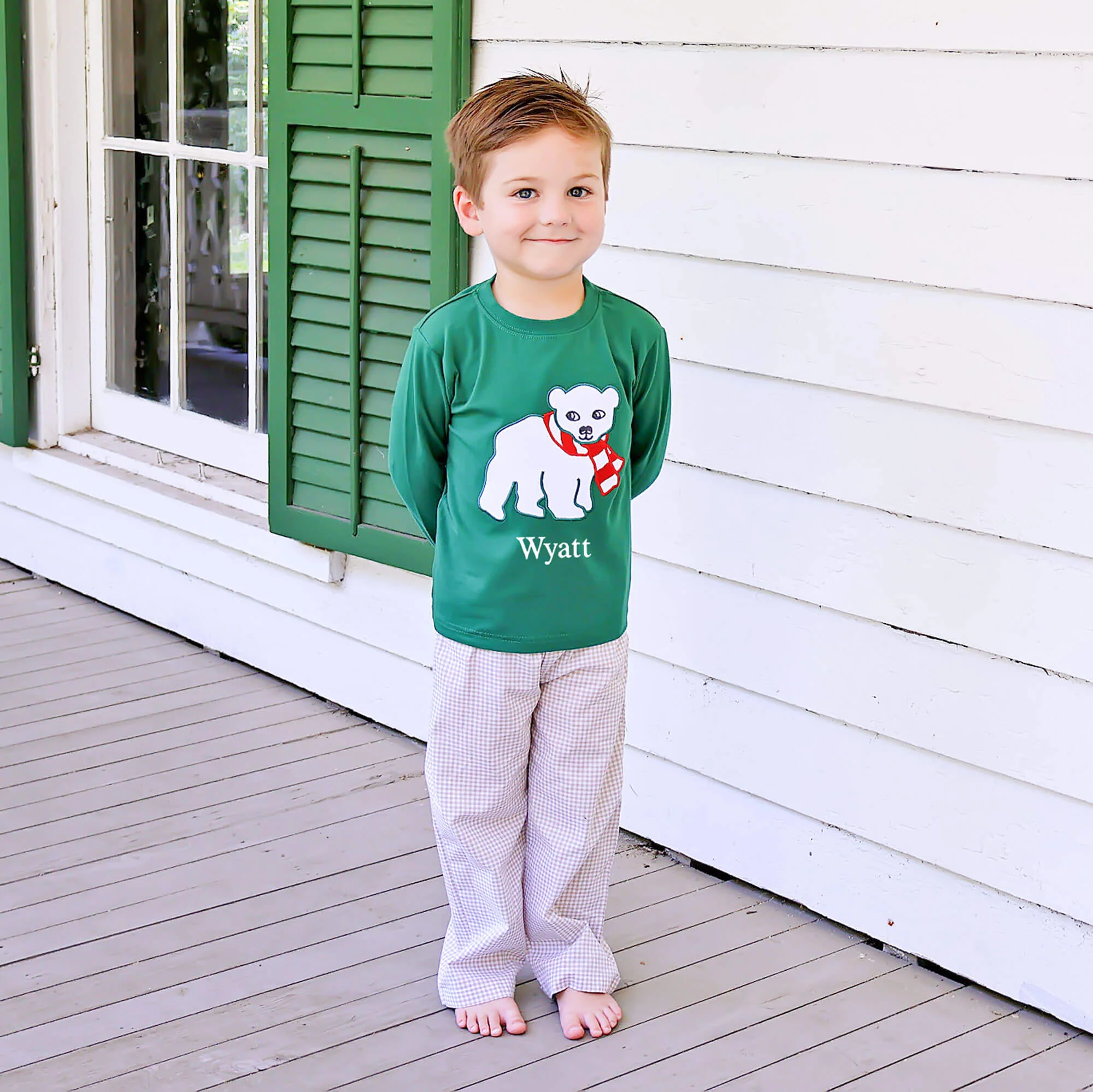 Polar Bear Hunter Green Long Sleeve Shirt - Image 3