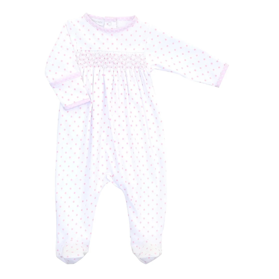 Polka Dot Smocked Essentials Footie - Image 3