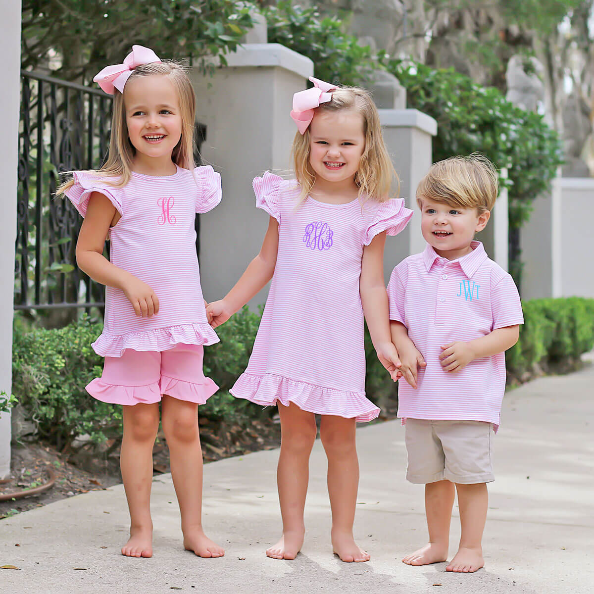 Pink Stripe Knit Short Sleeve Polo - Image 6