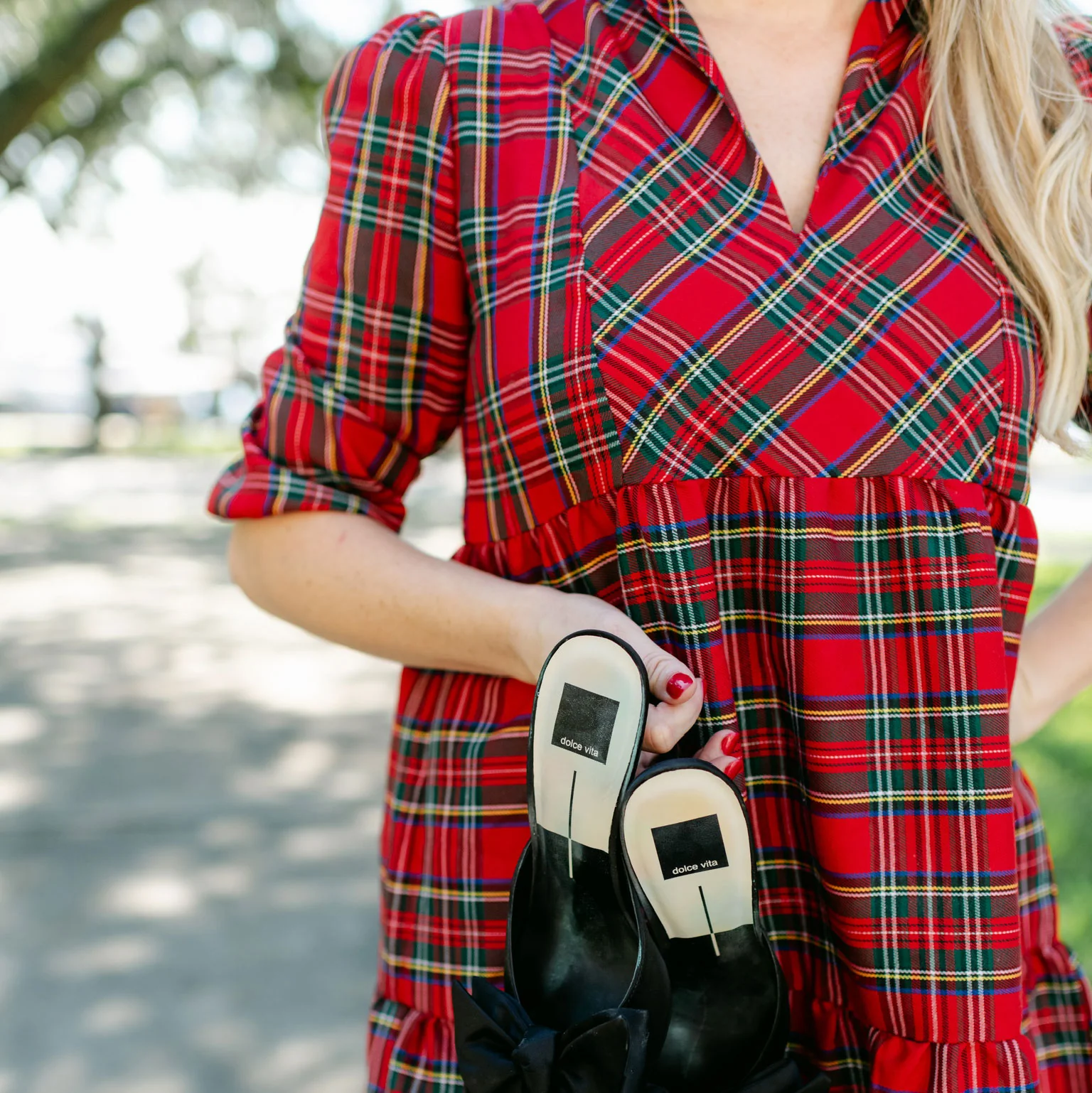 Portland Plaid Red Women's Dress - Image 3
