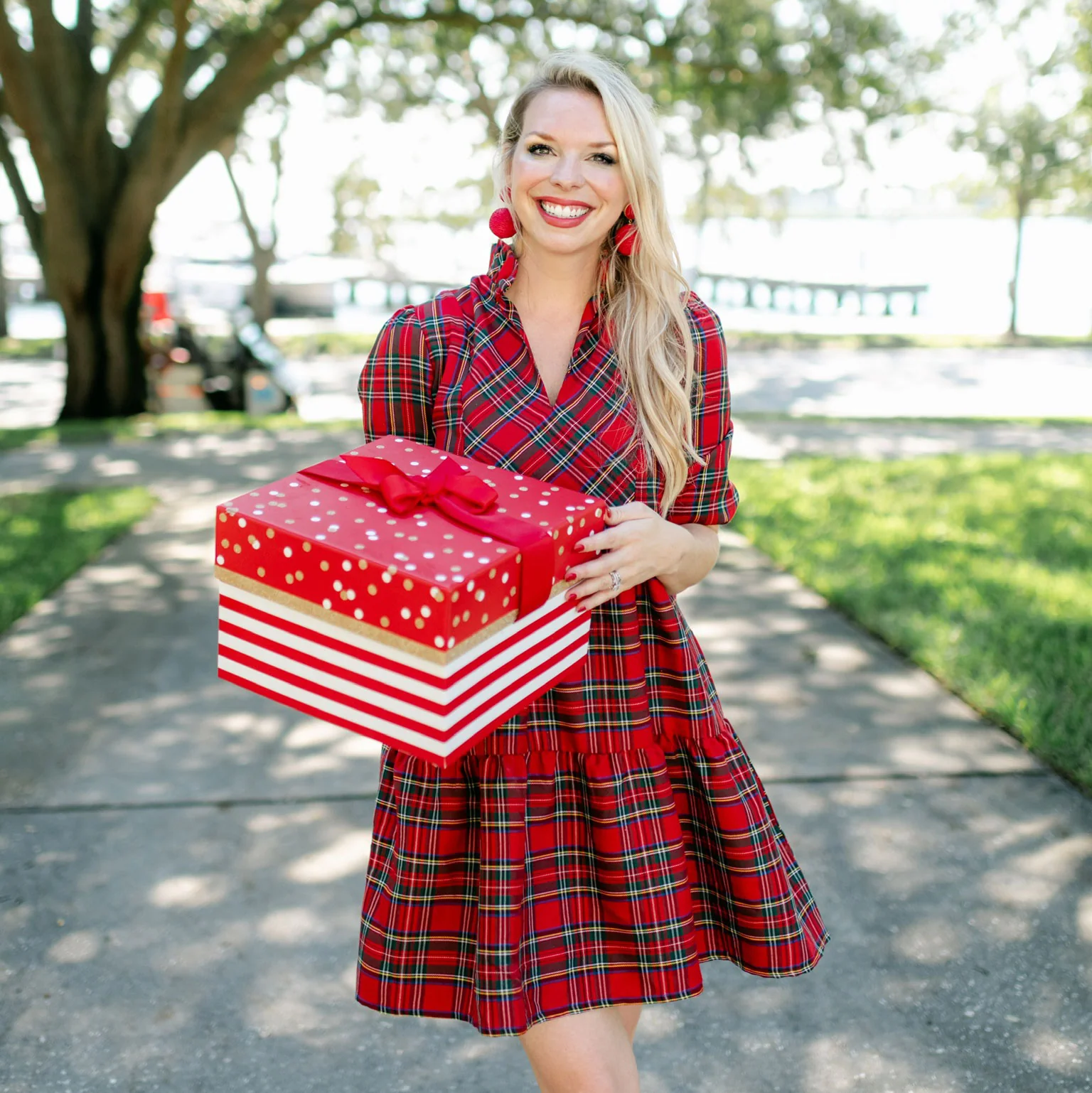Portland Plaid Red Women's Dress - Image 9