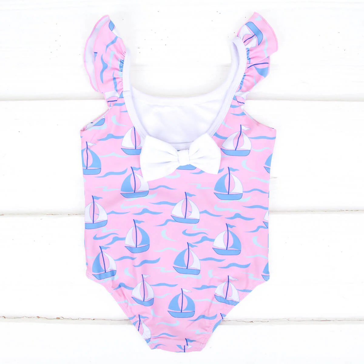 Positano Sailboat Pink One Piece Swimsuit - Image 4
