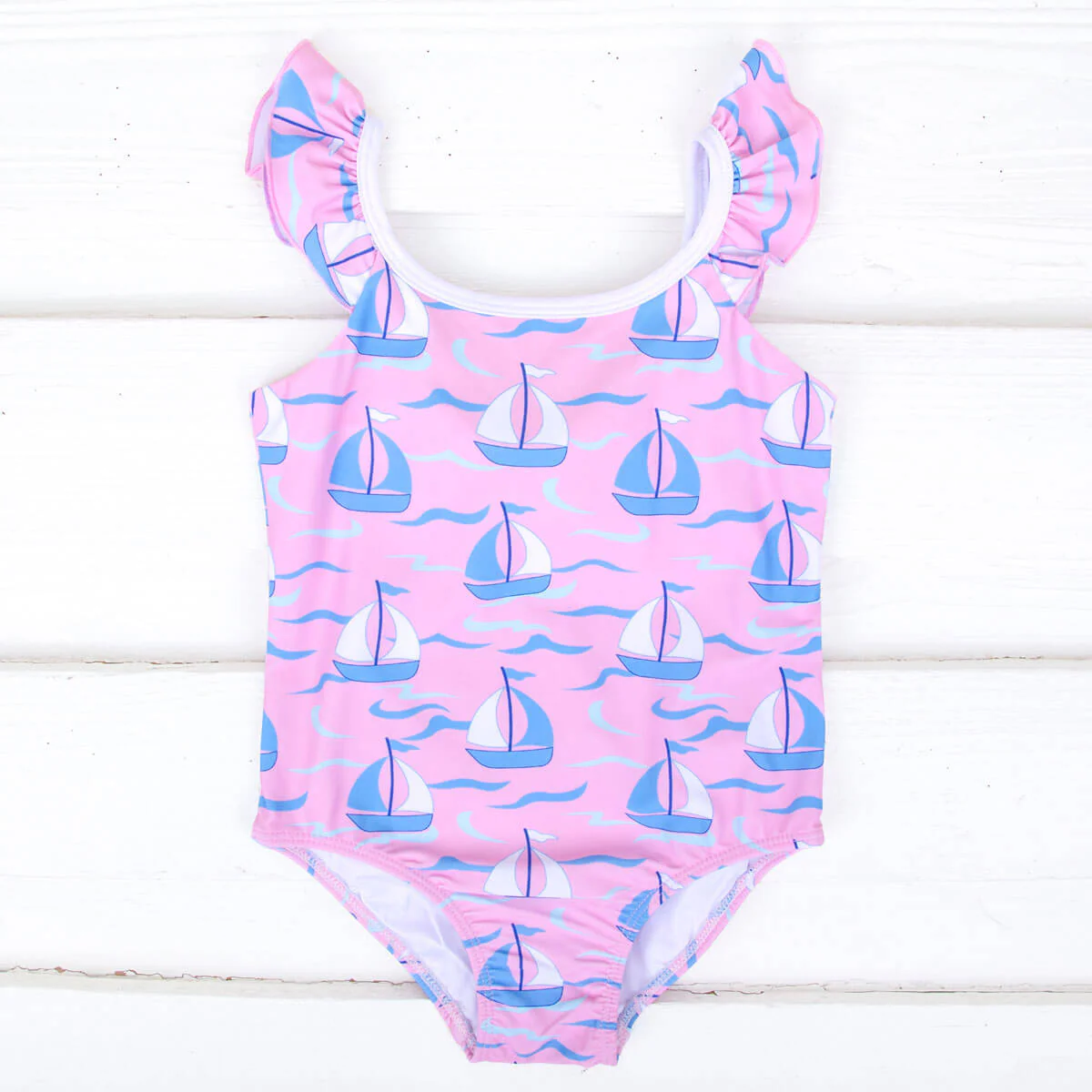 Positano Sailboat Pink One Piece Swimsuit - Image 6