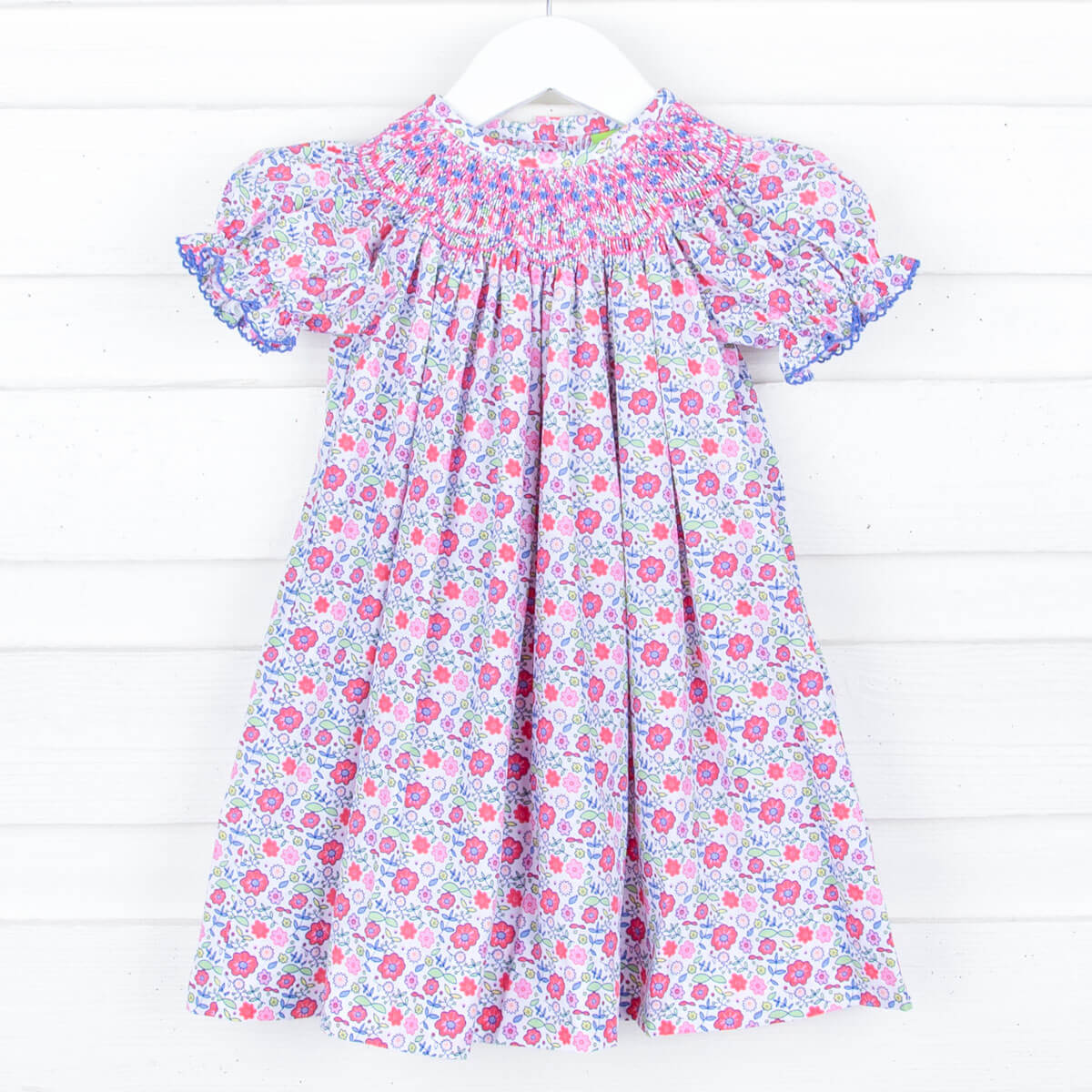 Fall Floral Smocked Bishop Dress - Image 3