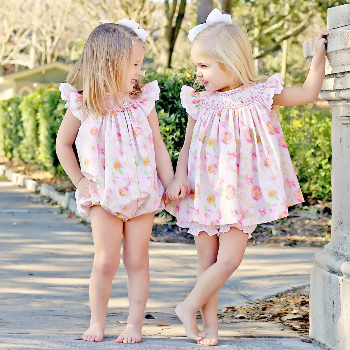Pretty Peony Smocked Geometric Bloomer Set - Image 5