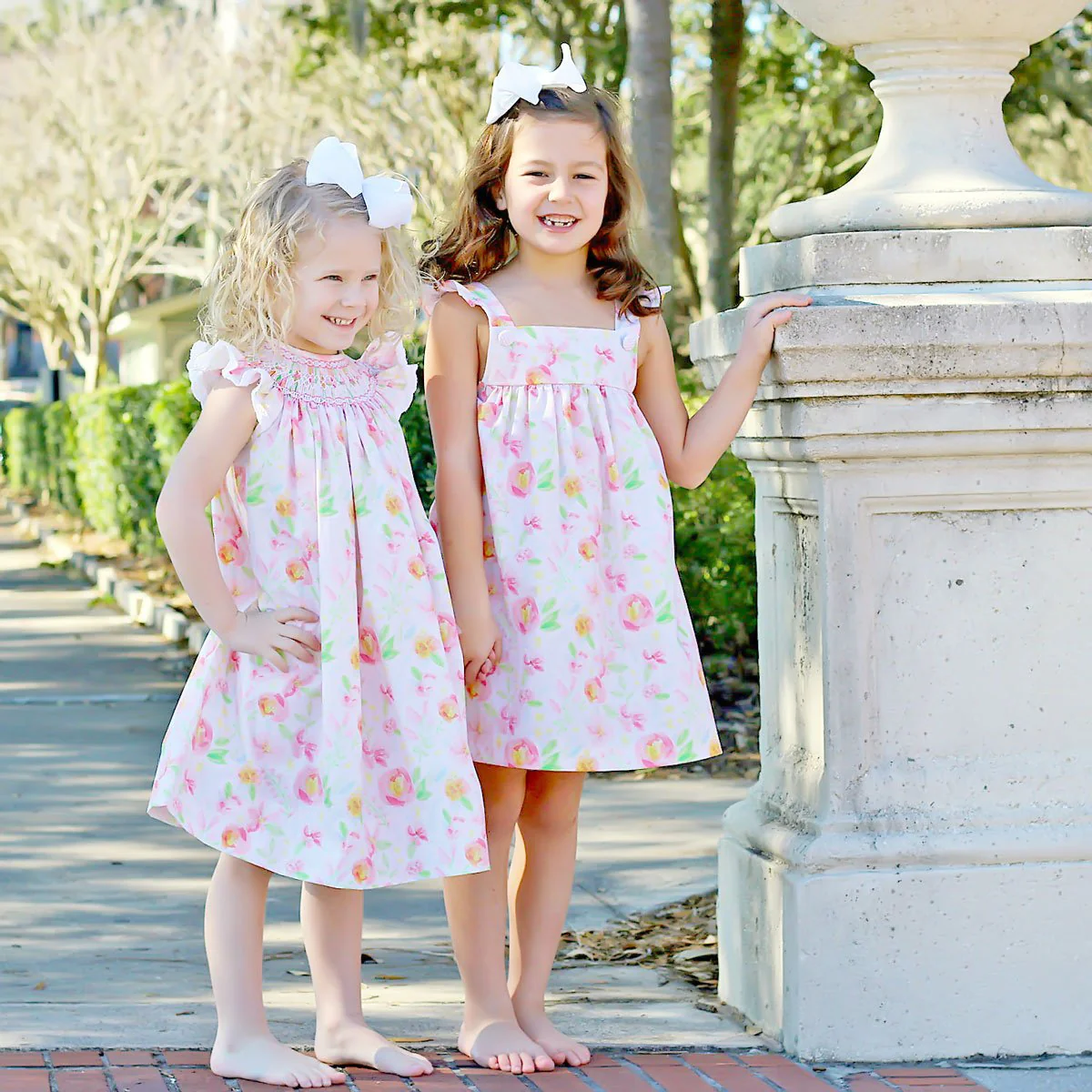 Pretty Peony Smocked Geometric Dress - Image 3
