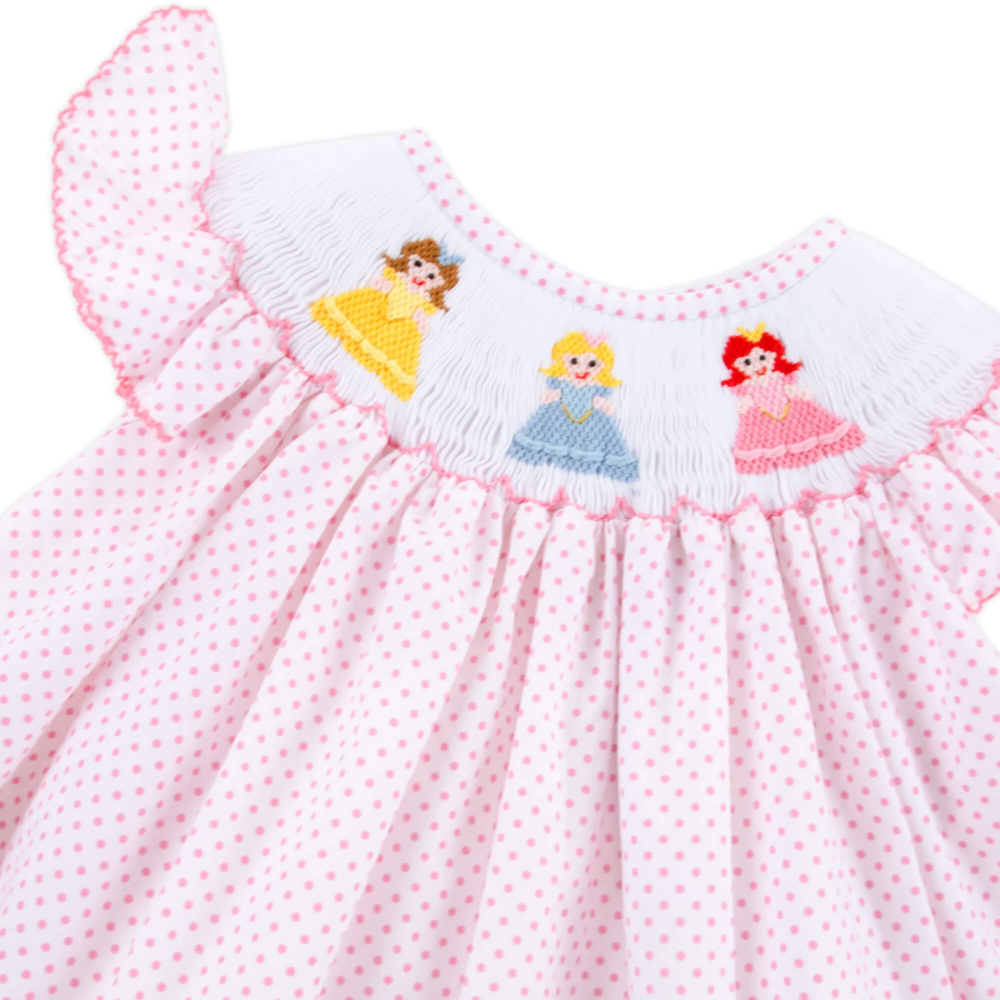 Pretty Princess Smocked Pink Dot Bloomer Set - Image 2
