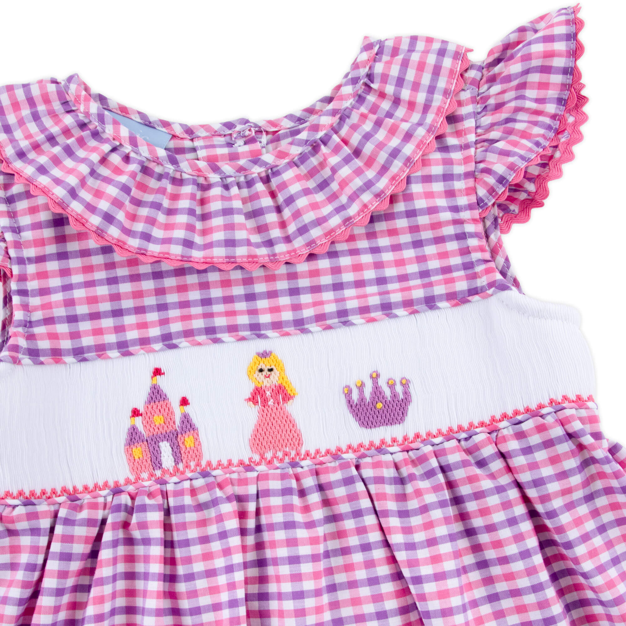 Princess Castle Smocked Pink & Purple Beverly Dress - Image 2