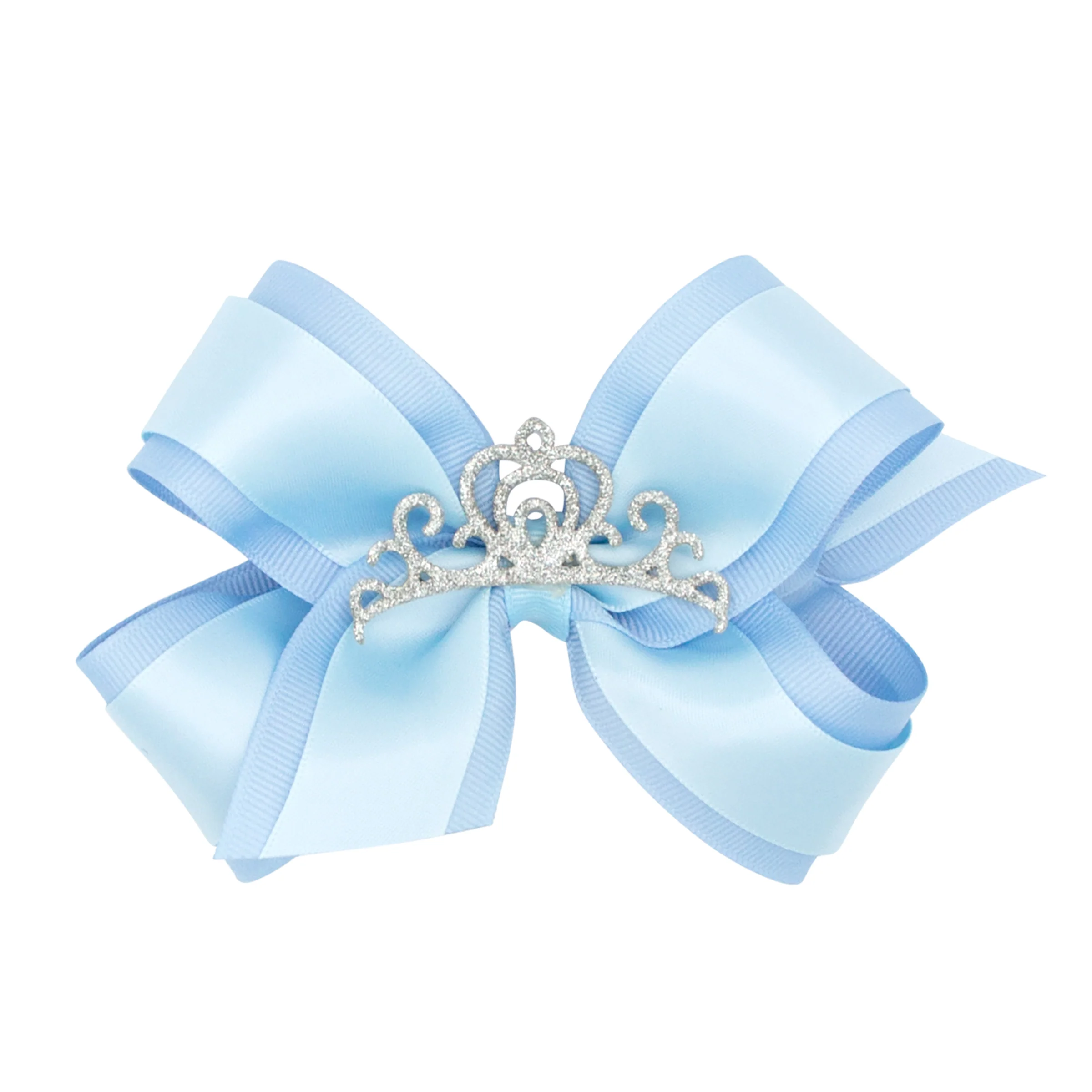 Princess Crown Grosgrain with Satin Overlay Bow - Image 3