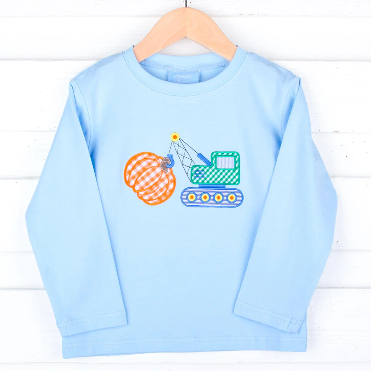 Pumpkin Crane Light Blue Long Sleeve Shirt - Image 3