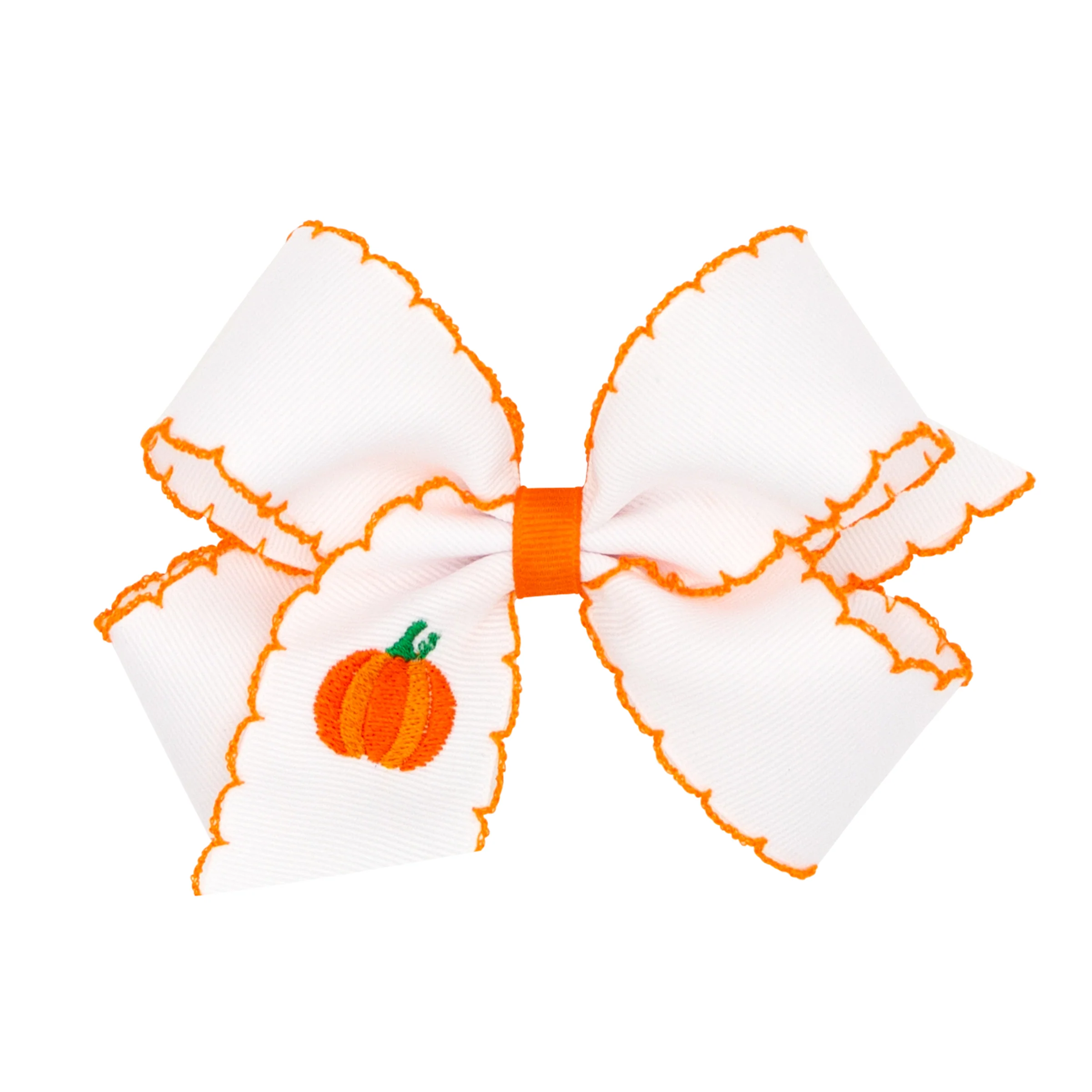 Pumpkin Embroidered Moonstitch Bow - Image 2