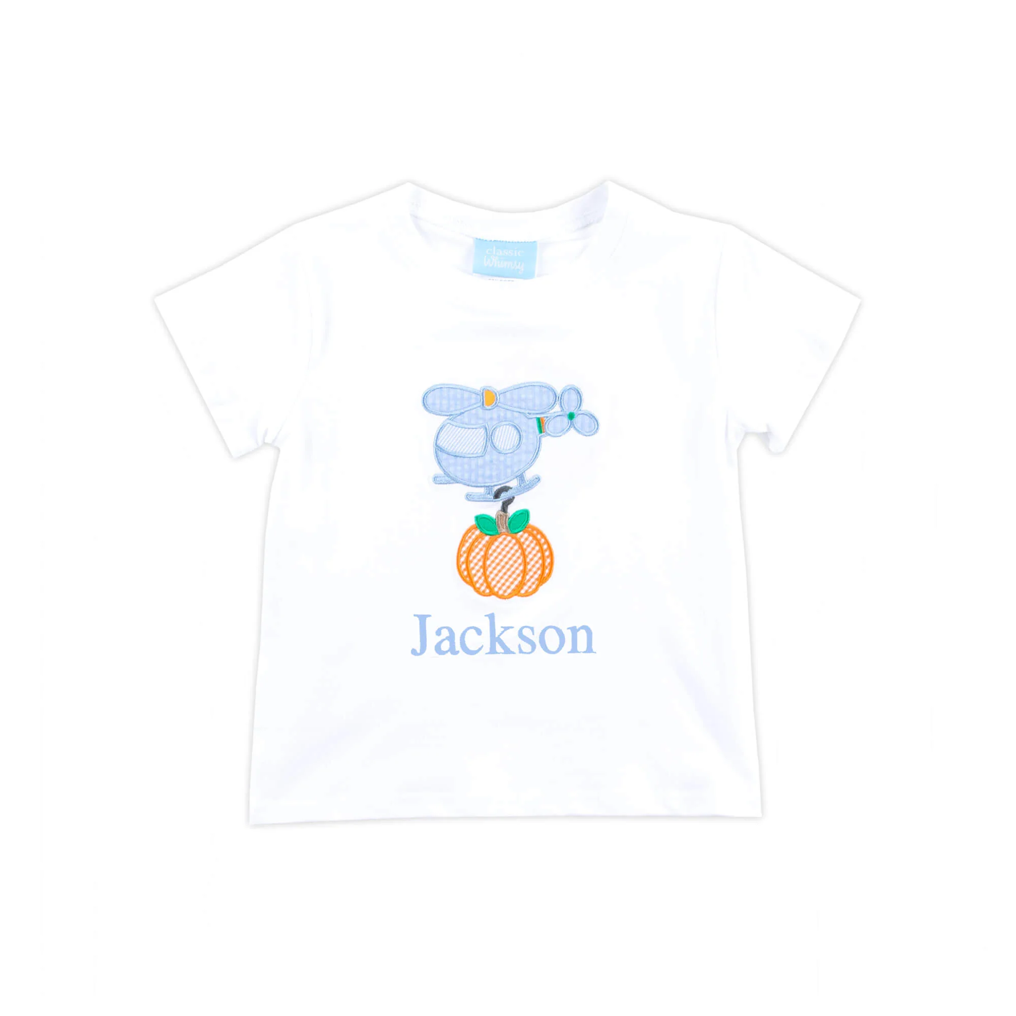 Pumpkin Helicopter White Short Sleeve Shirt - Image 2