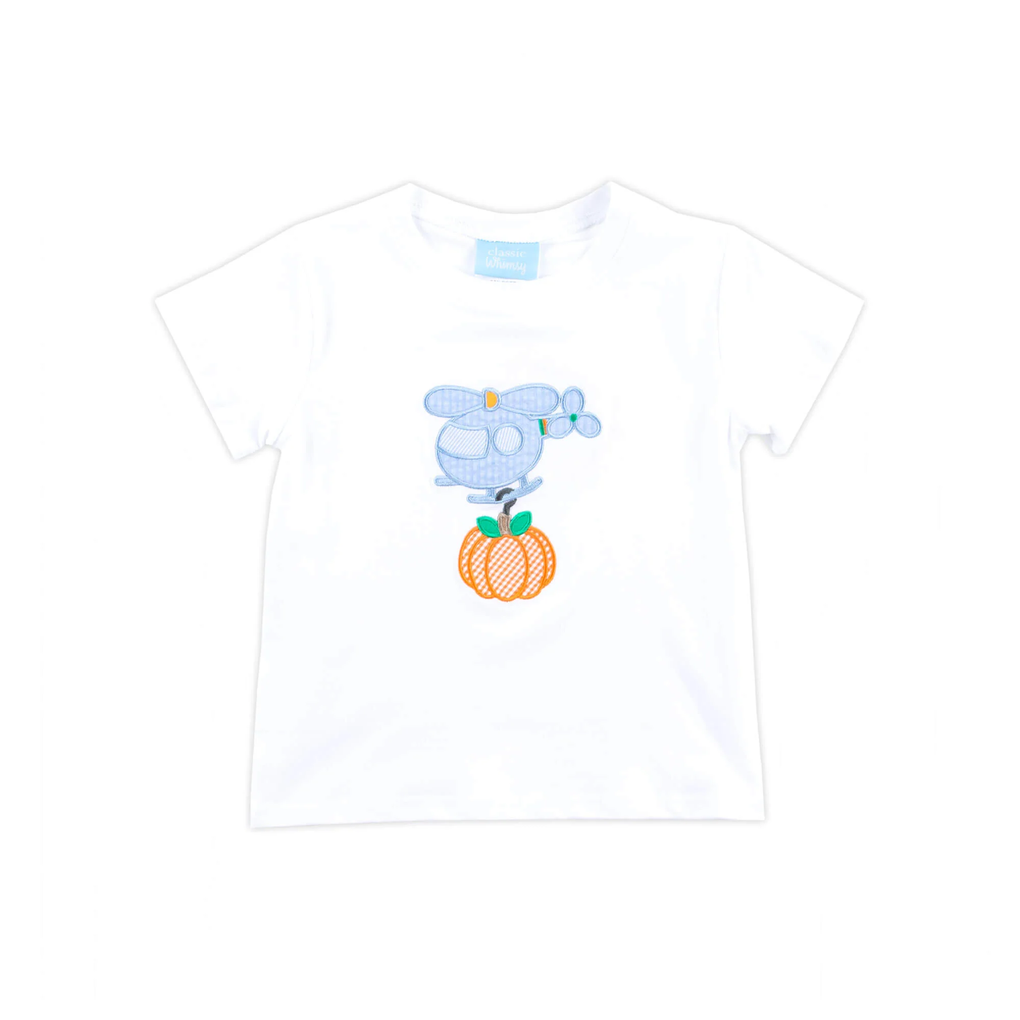 Pumpkin Helicopter White Short Sleeve Shirt - Image 4