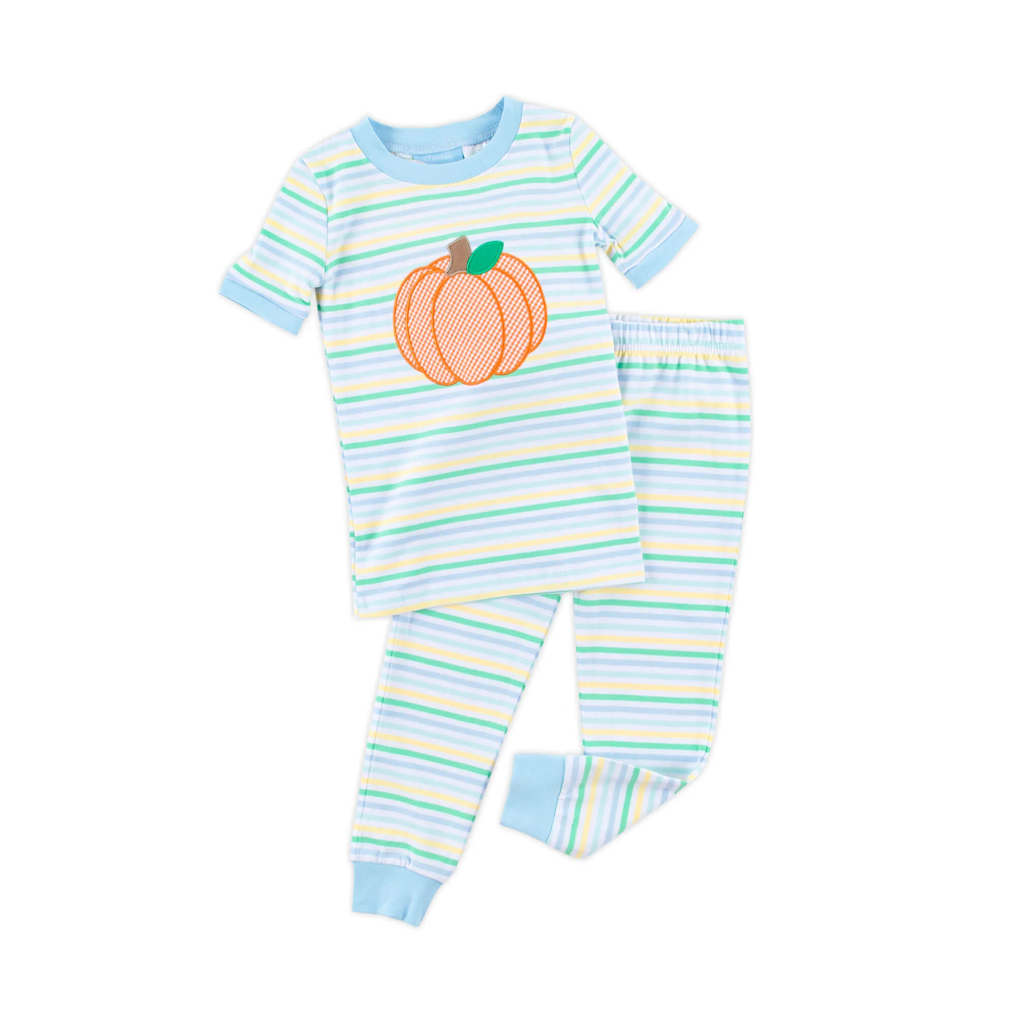 Pumpkin Pastel Blue Stripe Pajamas - Image 3