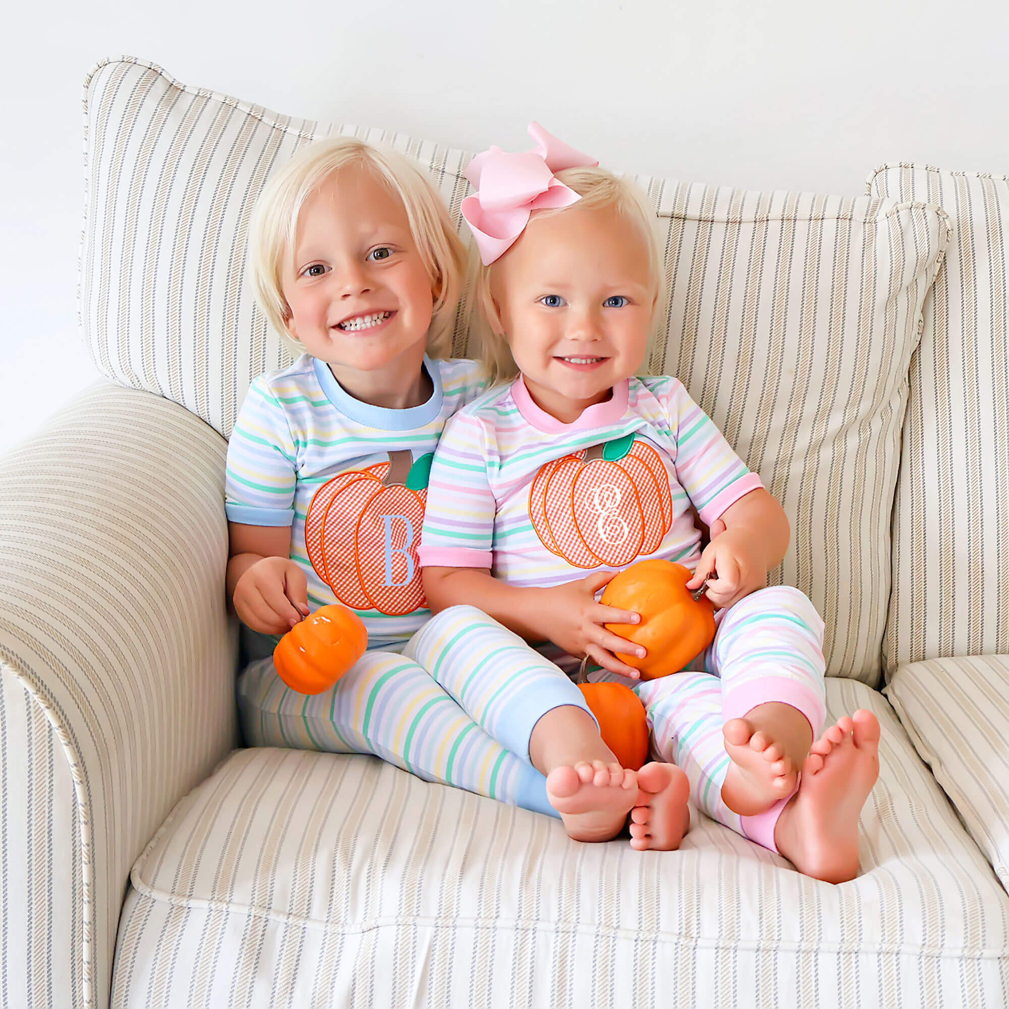 Pumpkin Pastel Pink Stripe Pajamas - Image 4