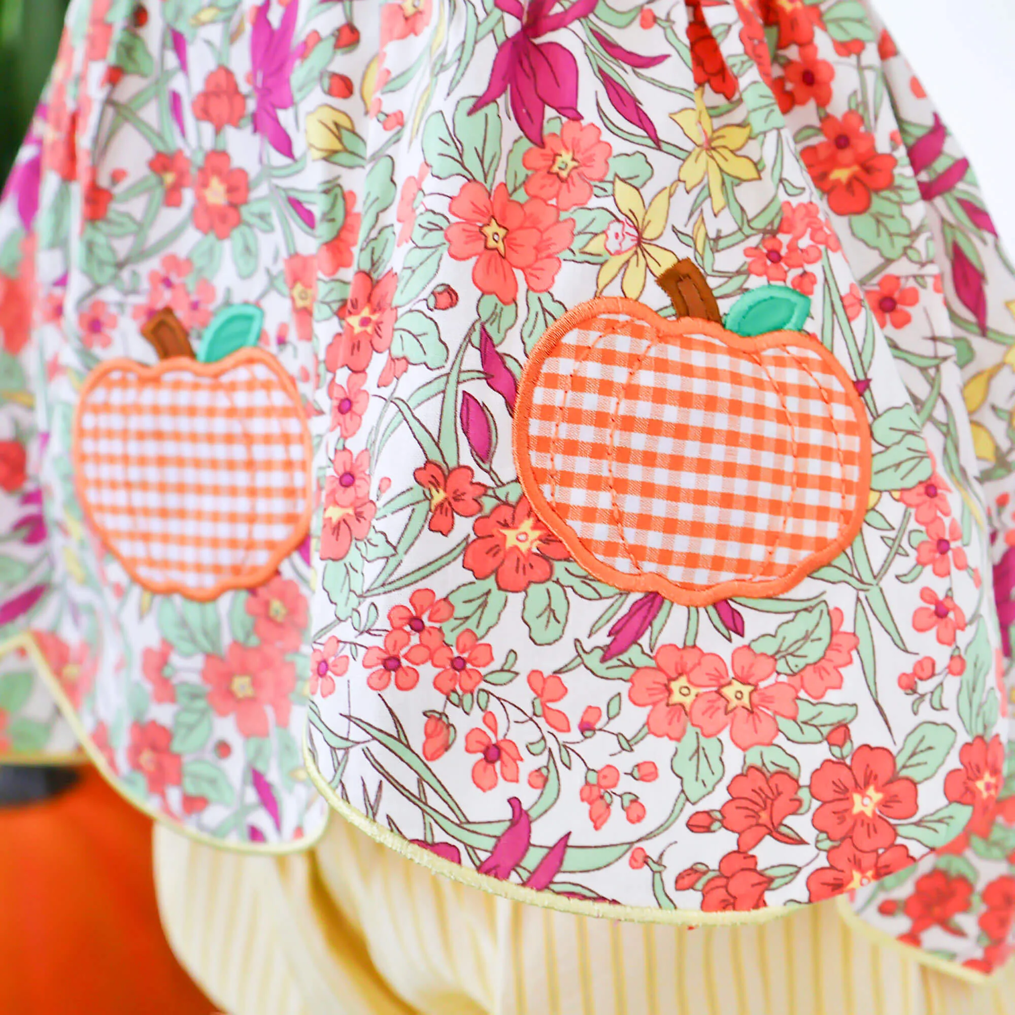 Pumpkin Pink Floral Smocked Aria Bloomer Set - Image 3