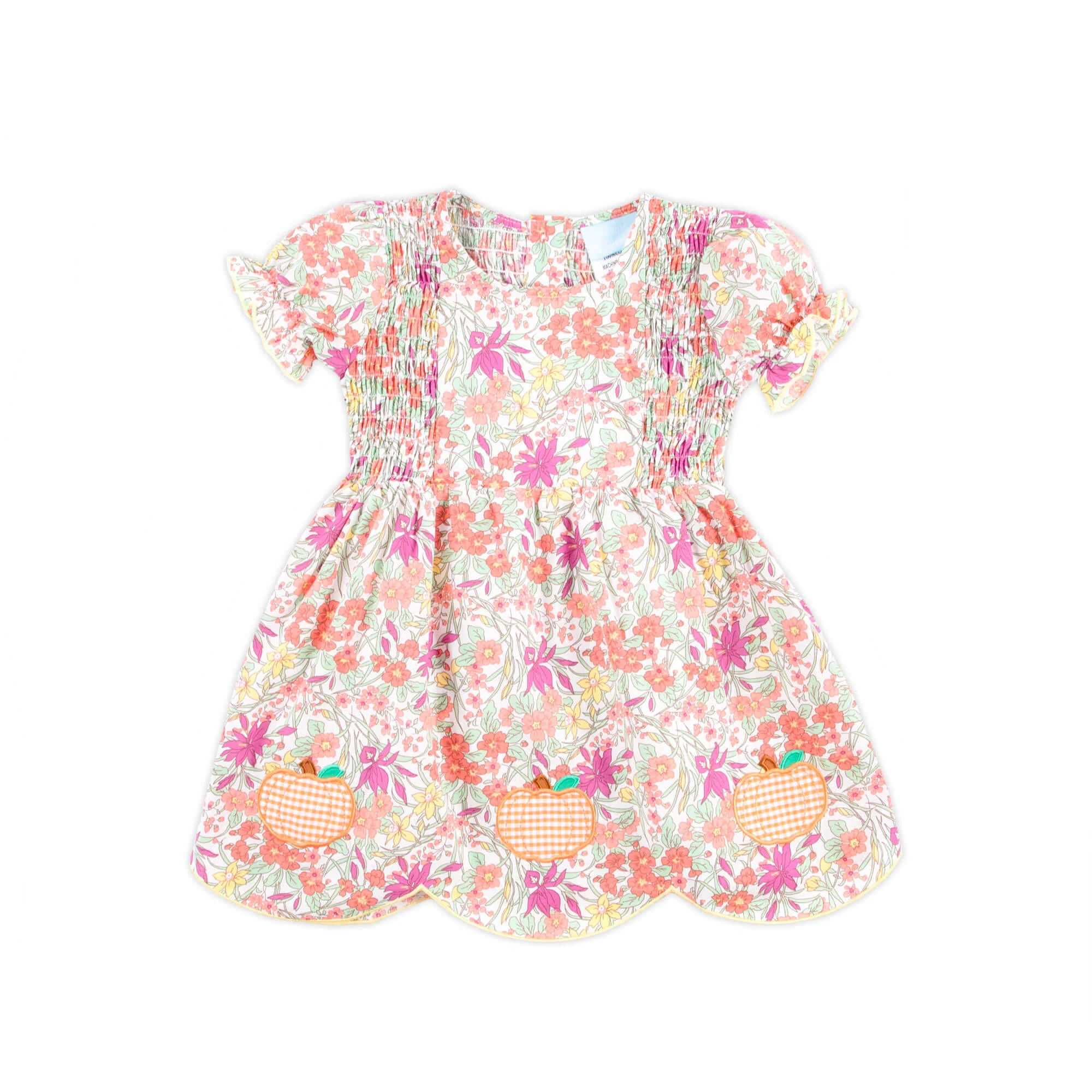 Pumpkin Pink Floral Smocked Aria Dress - Image 4