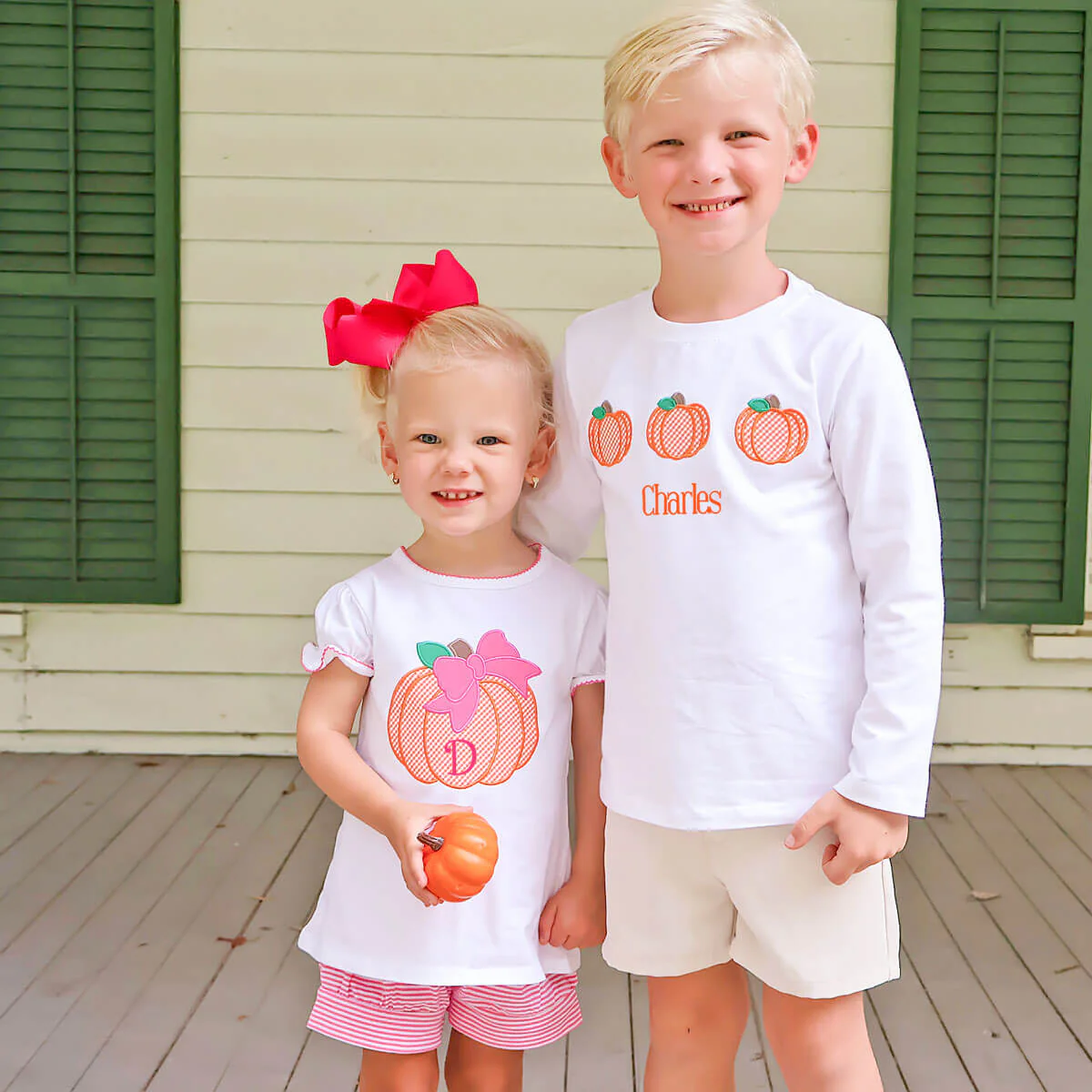 Pumpkin Hot Pink Stripe Short Set - Image 4