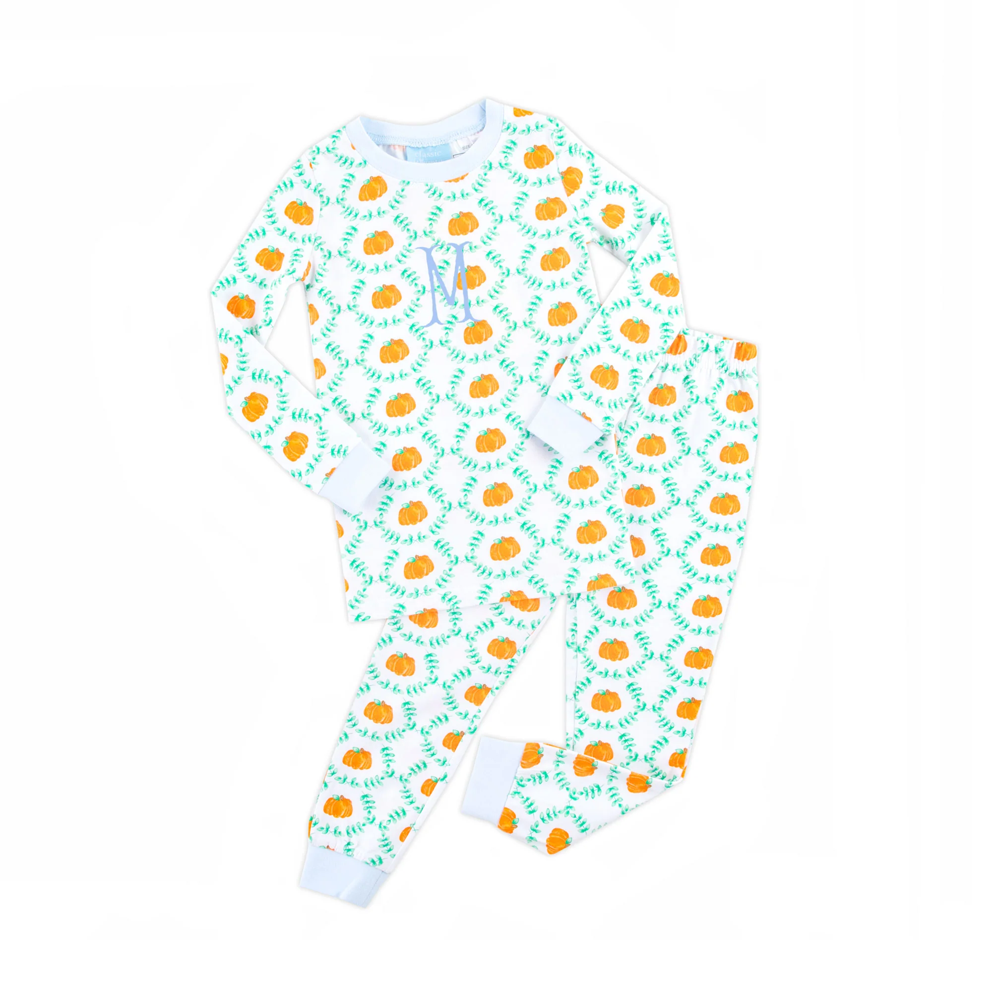 Pumpkin Splendor Blue Rib Pajamas - Image 2