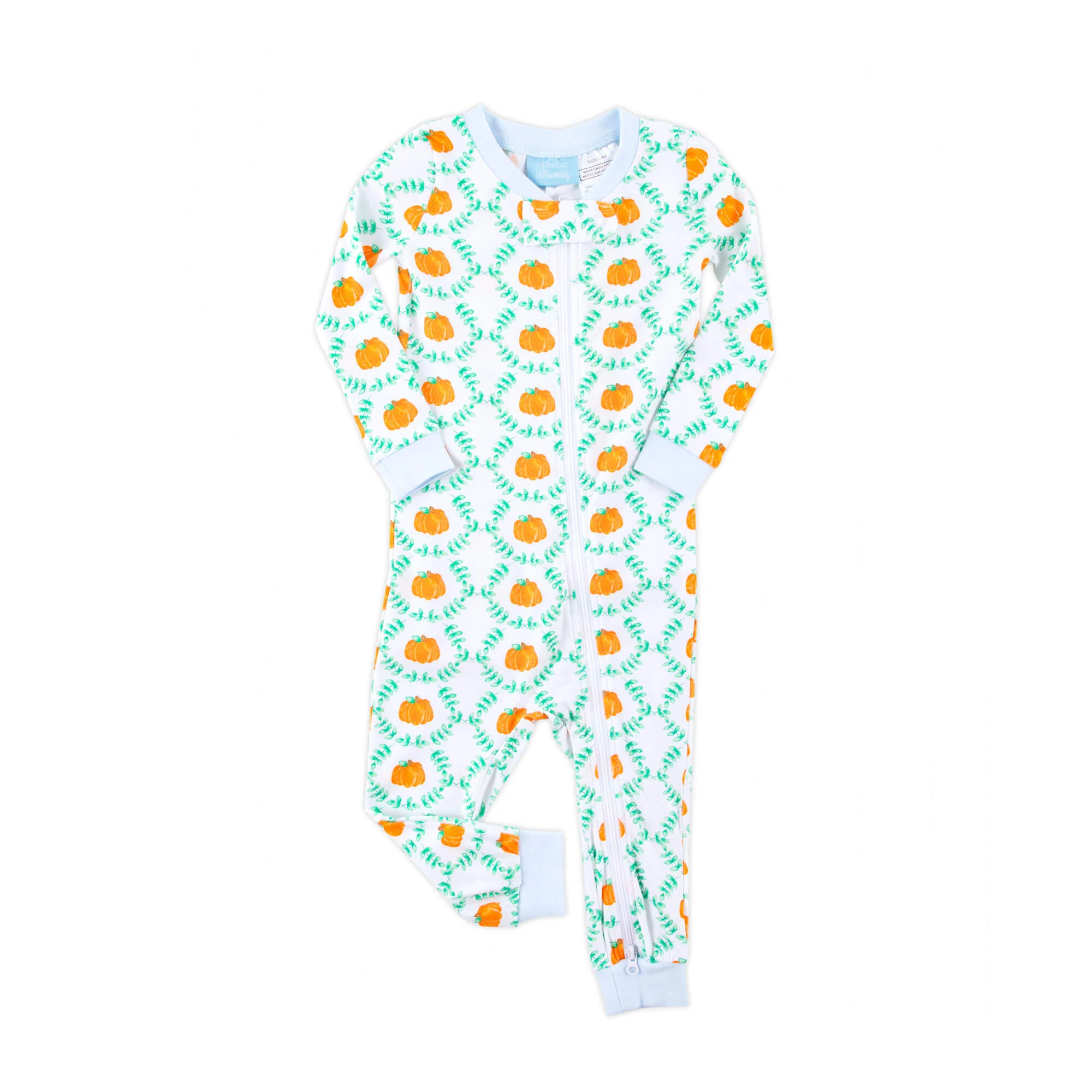 Pumpkin Splendor Blue Rib Zip Sleeper - Image 2