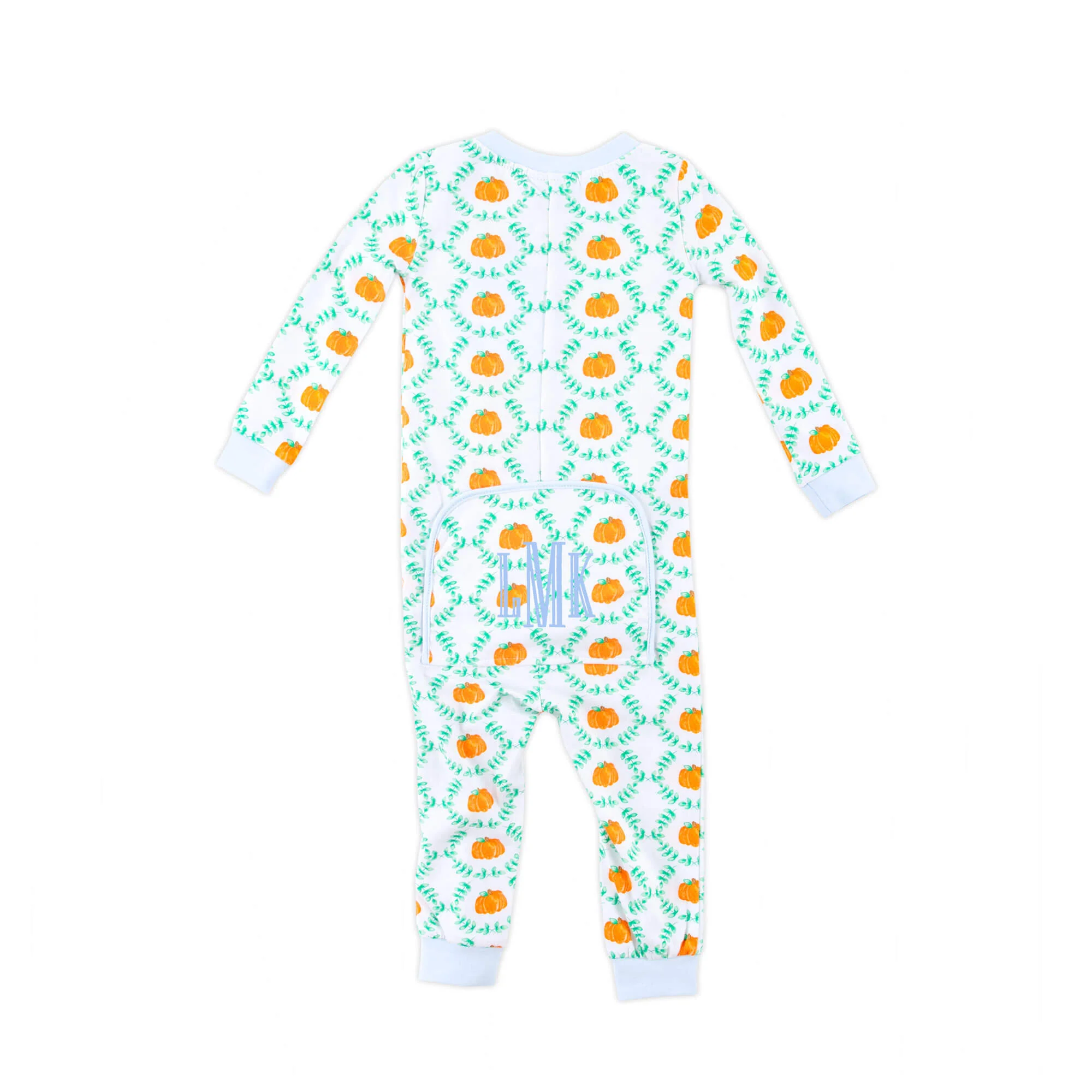 Pumpkin Splendor Blue Rib Zip Sleeper - Image 3