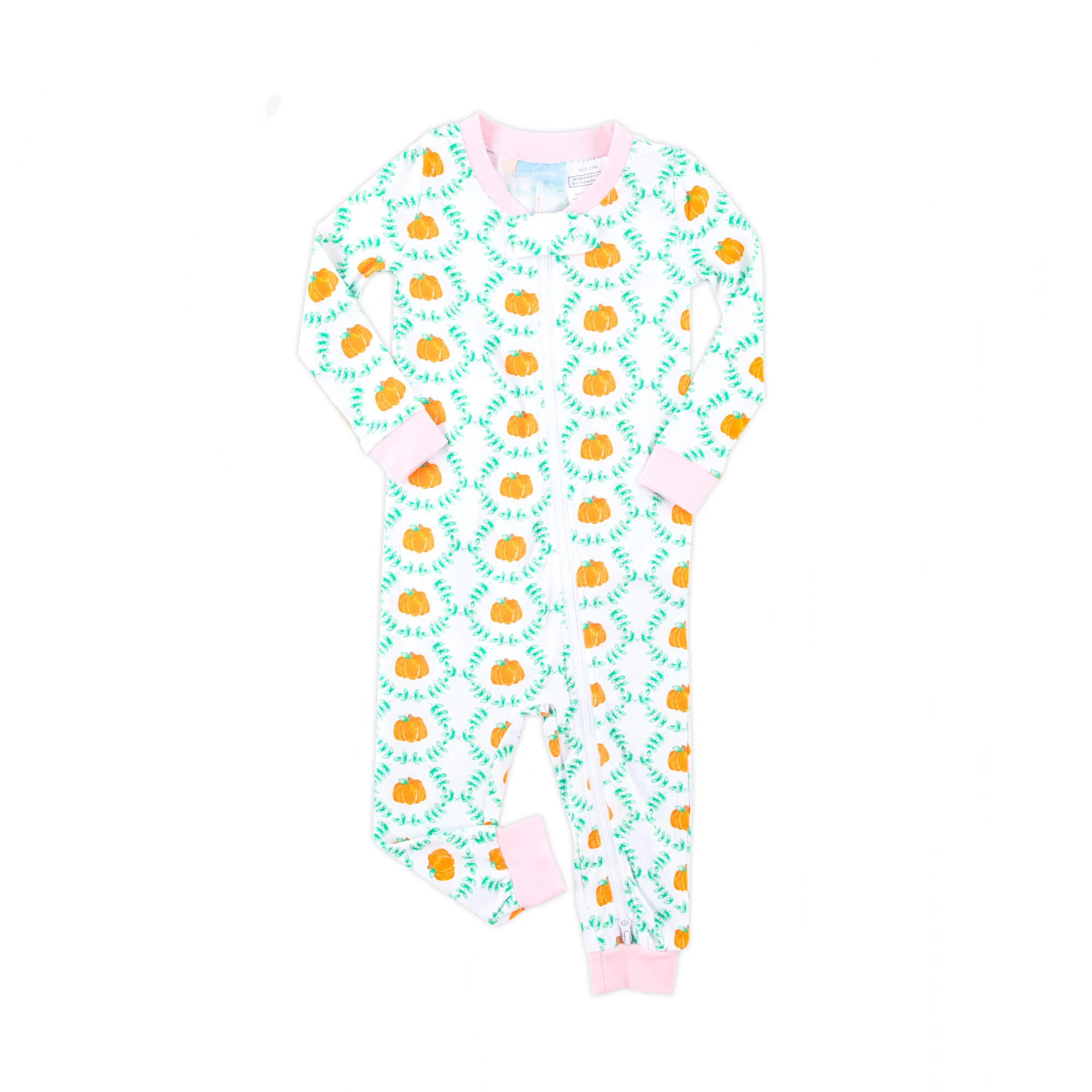 Pumpkin Splendor Pink Rib Zip Sleeper - Image 2