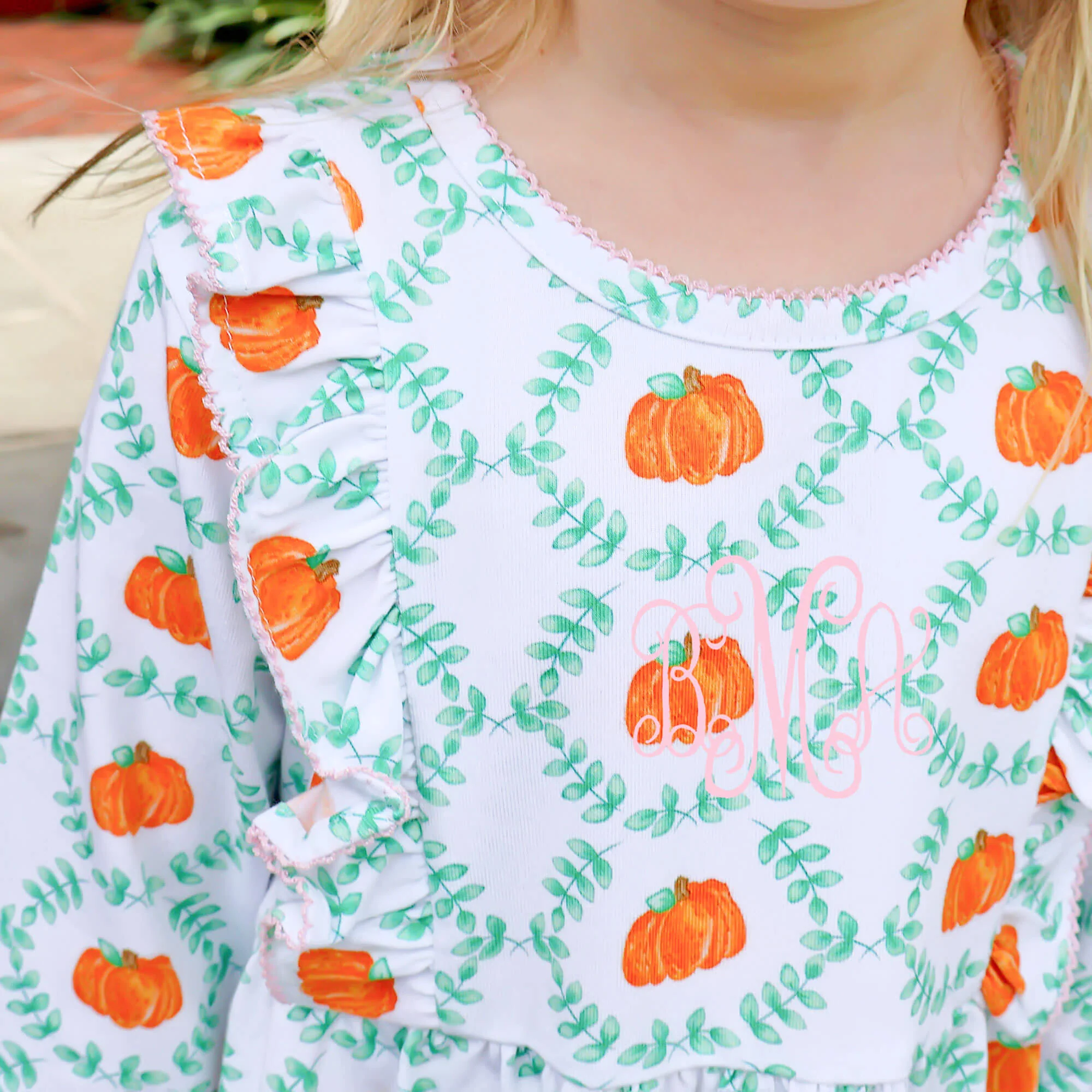 Pumpkin Splendor Pink Stripe Olivia Legging Set - Image 2