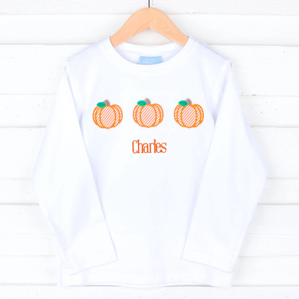 Pumpkin Trio White Long Sleeve Shirt - Image 2