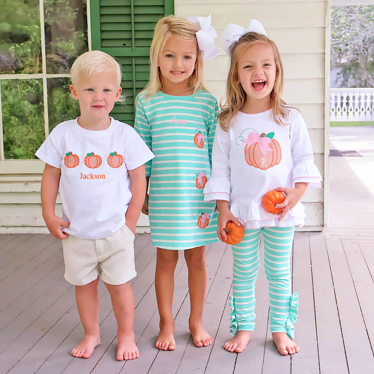 Pumpkin Trio White Short Sleeve Shirt - Image 4