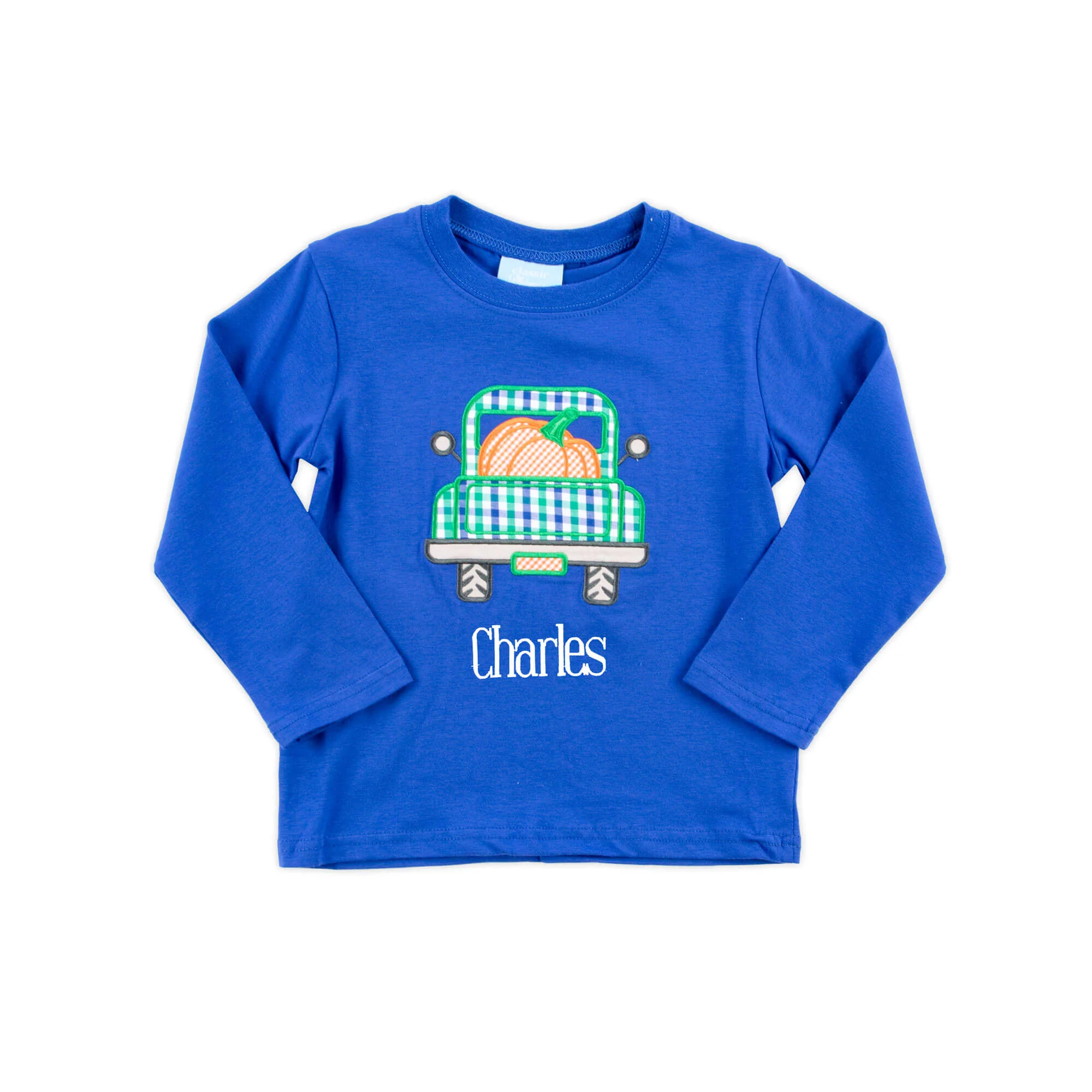 Pumpkin Truck Royal Blue Long Sleeve Shirt - Image 2
