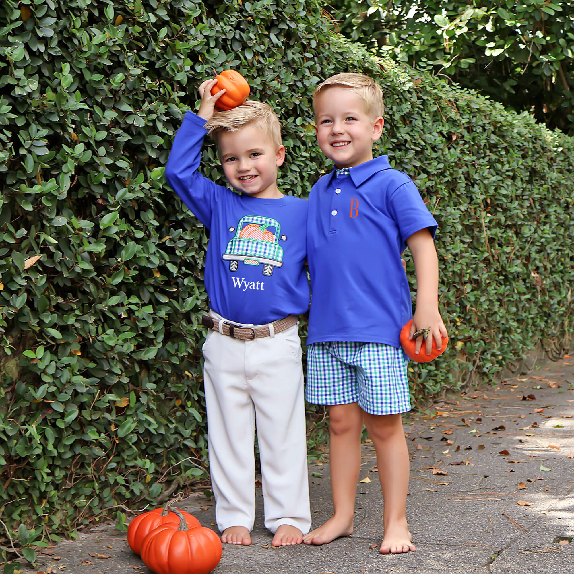 Pumpkin Truck Royal Blue Long Sleeve Shirt - Image 3