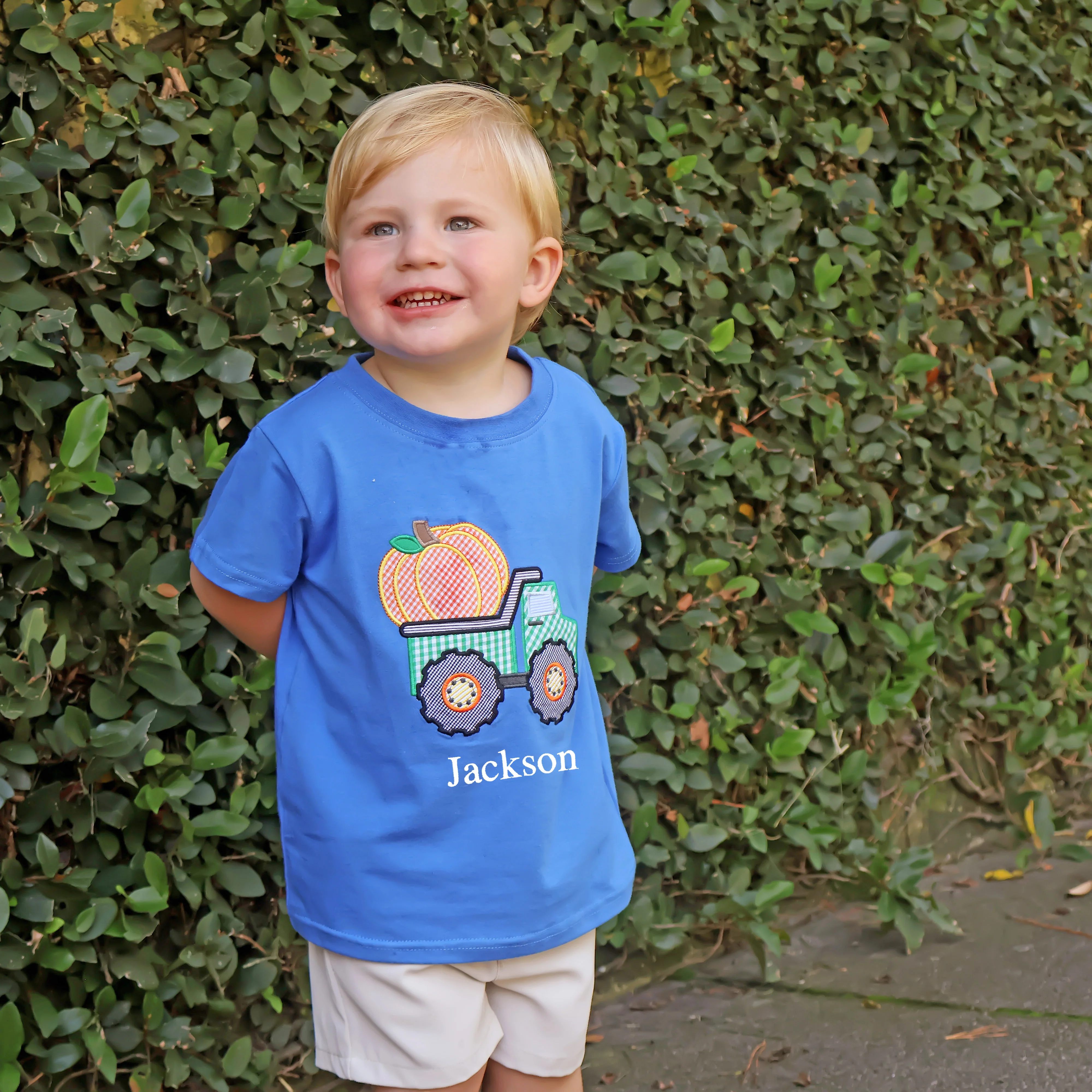 Pumpkin Truck Royal Blue Short Sleeve Shirt - Image 2