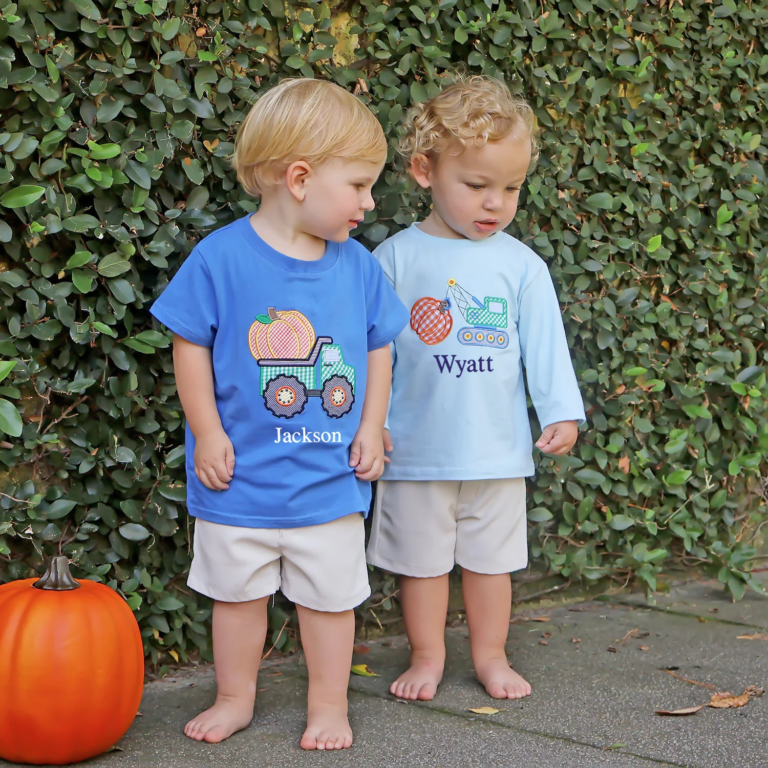 Pumpkin Crane Light Blue Long Sleeve Shirt - Image 4